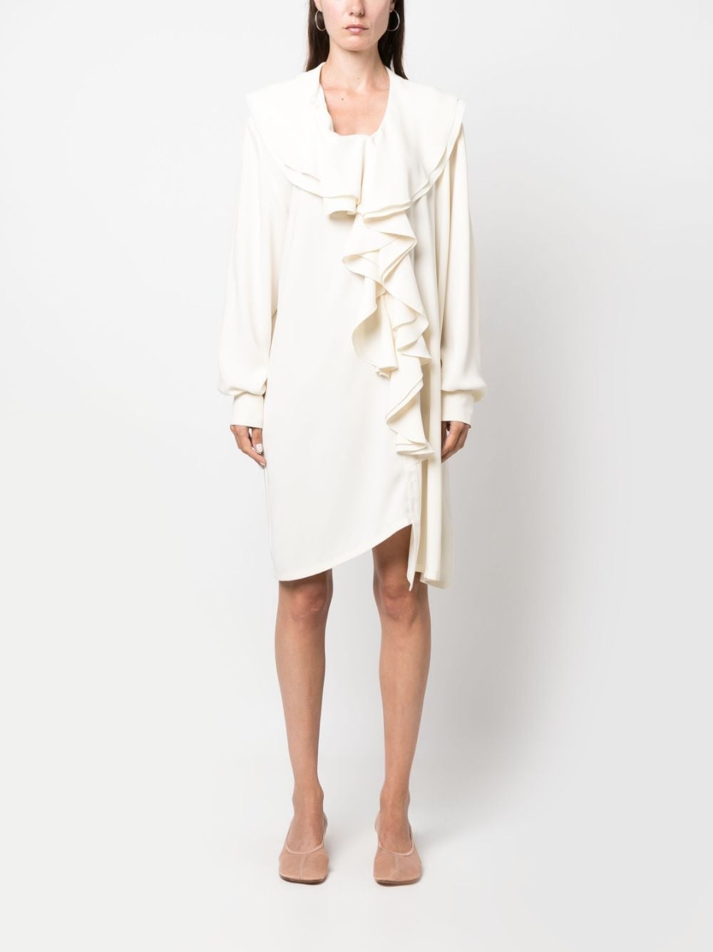 ruffle-detailing long-sleeved dress - 2