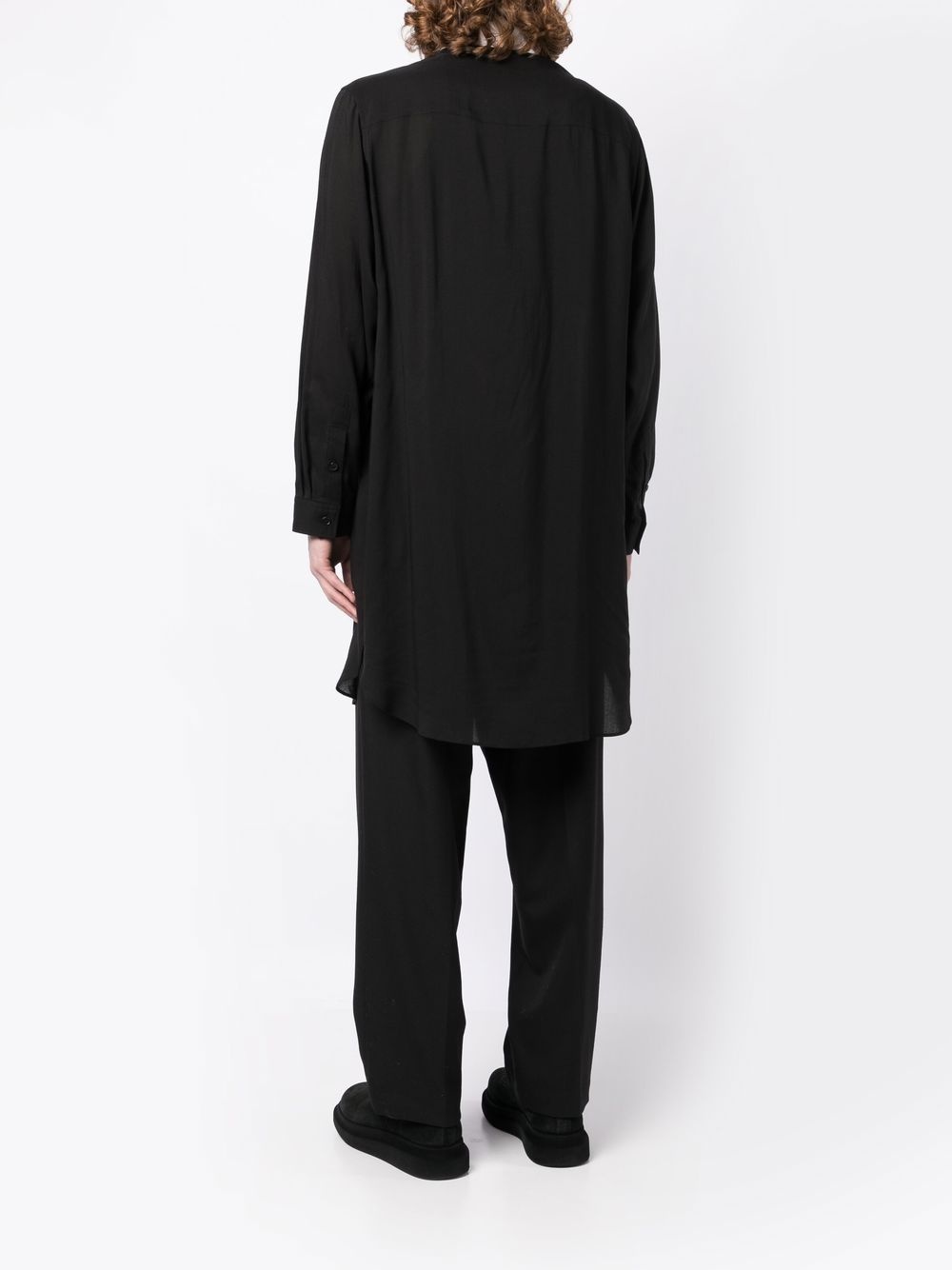 tab-collar long shirt - 4