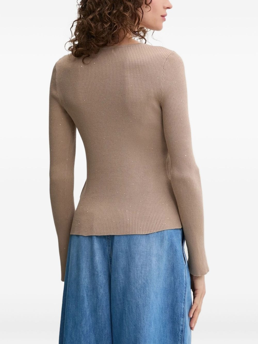 sequin-embellished ribbed cardigan - 2