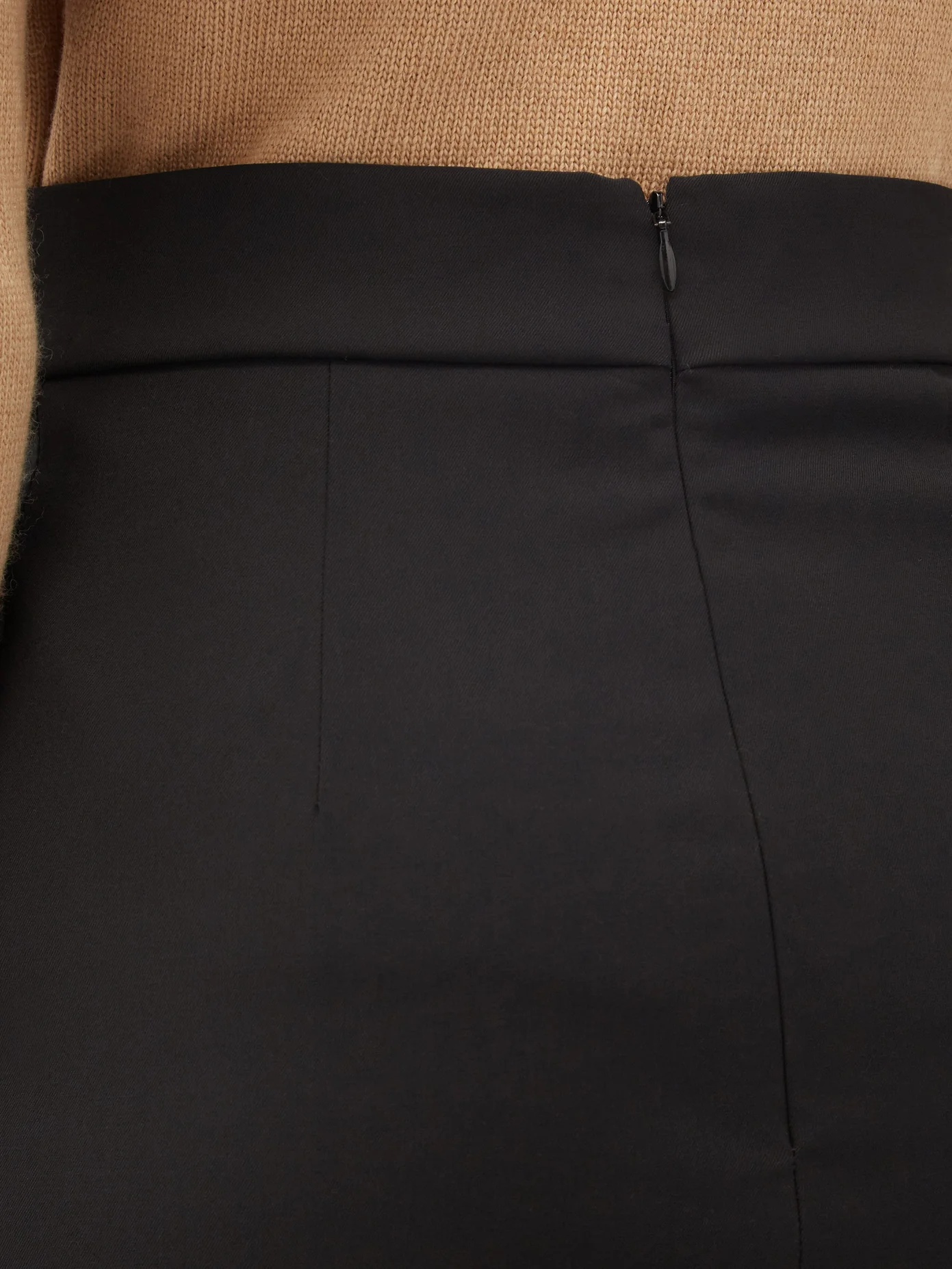 High-rise front-slit twill pencil skirt - 3