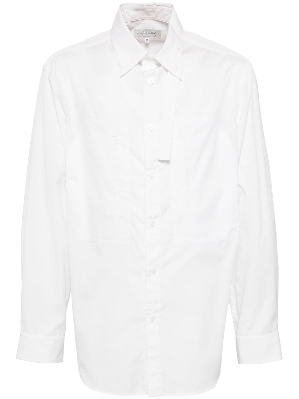 chain-stitch string-collar shirt - 1