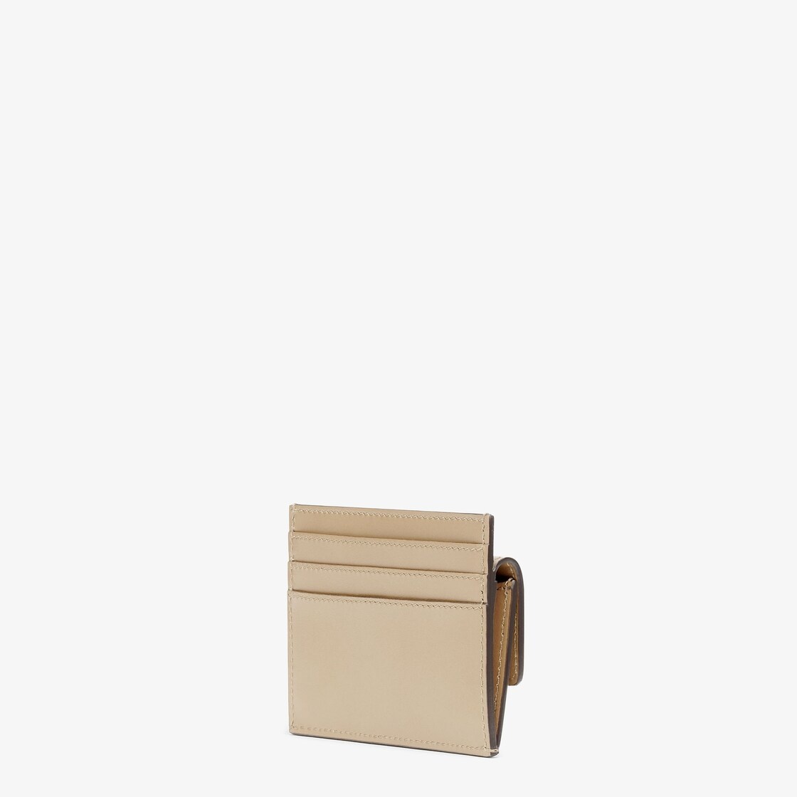 Fendi Roma card holder with three card slots and coin pocket with snap button. Made of dove gray lea 2