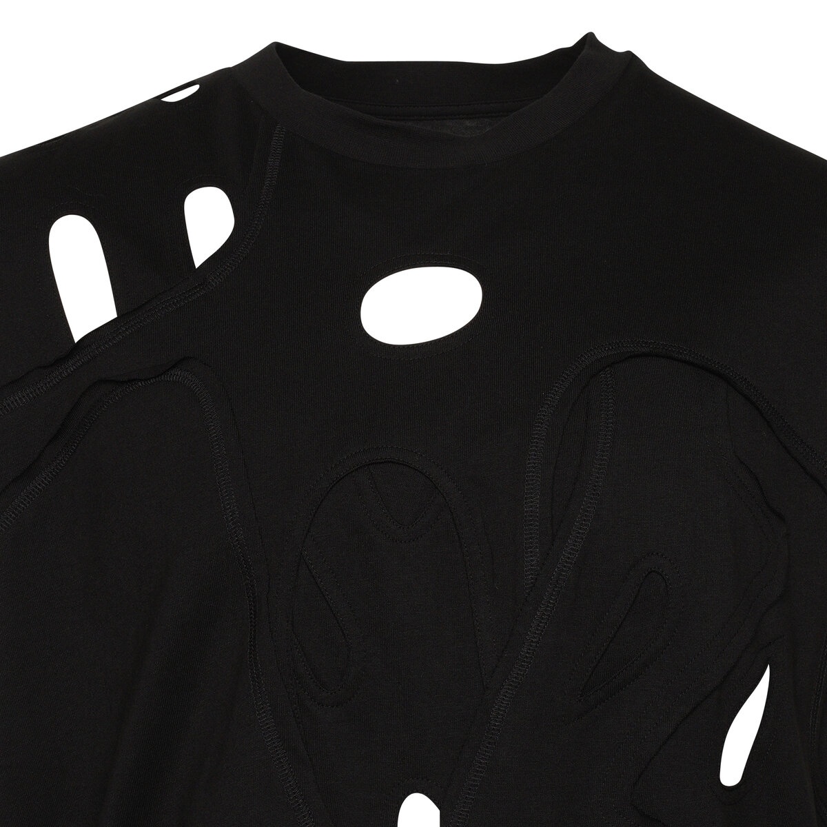 Chinese Character Cut-Out Vest in Black - 3