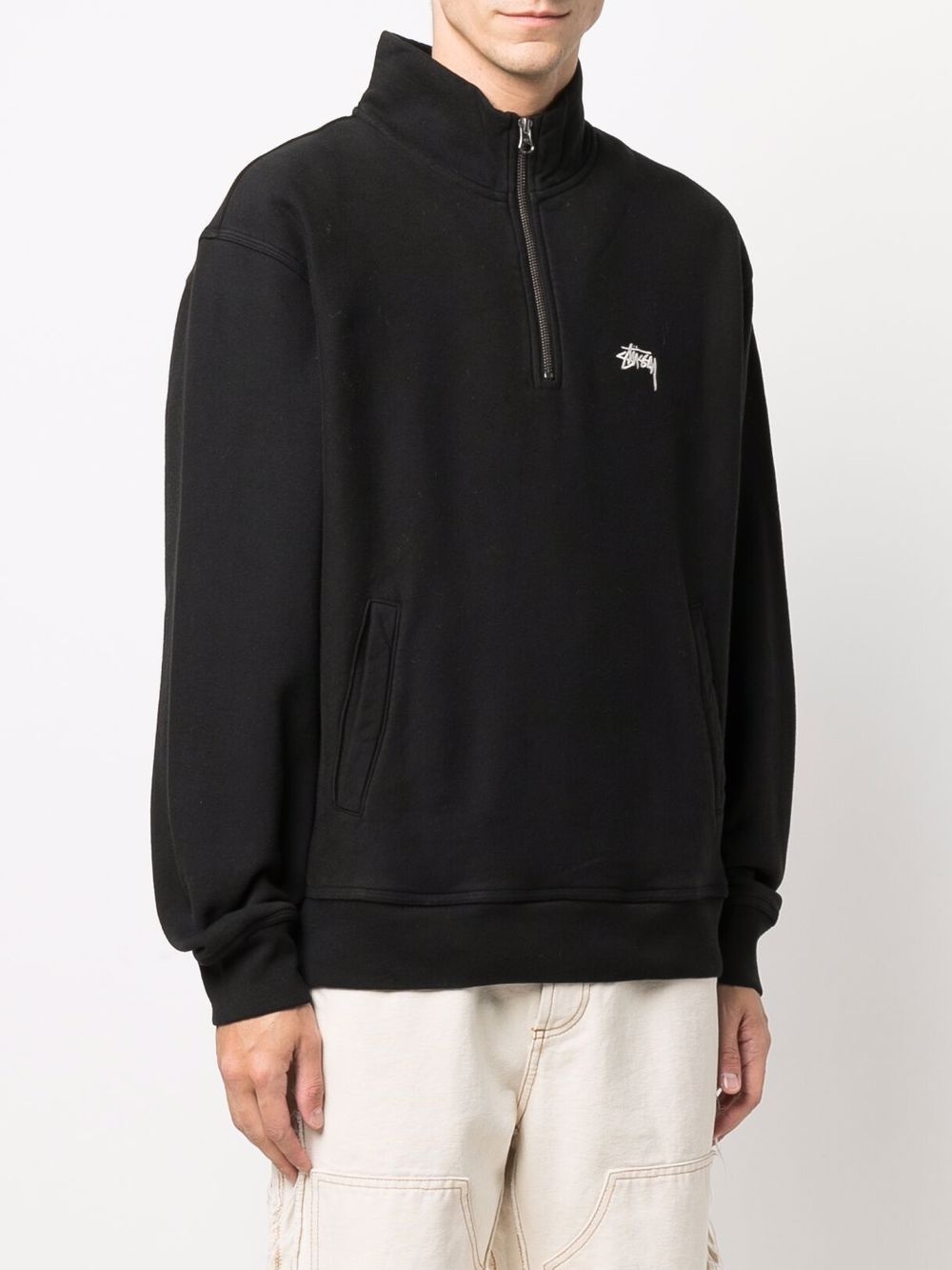 mock-neck zip-up sweatshirt - 3