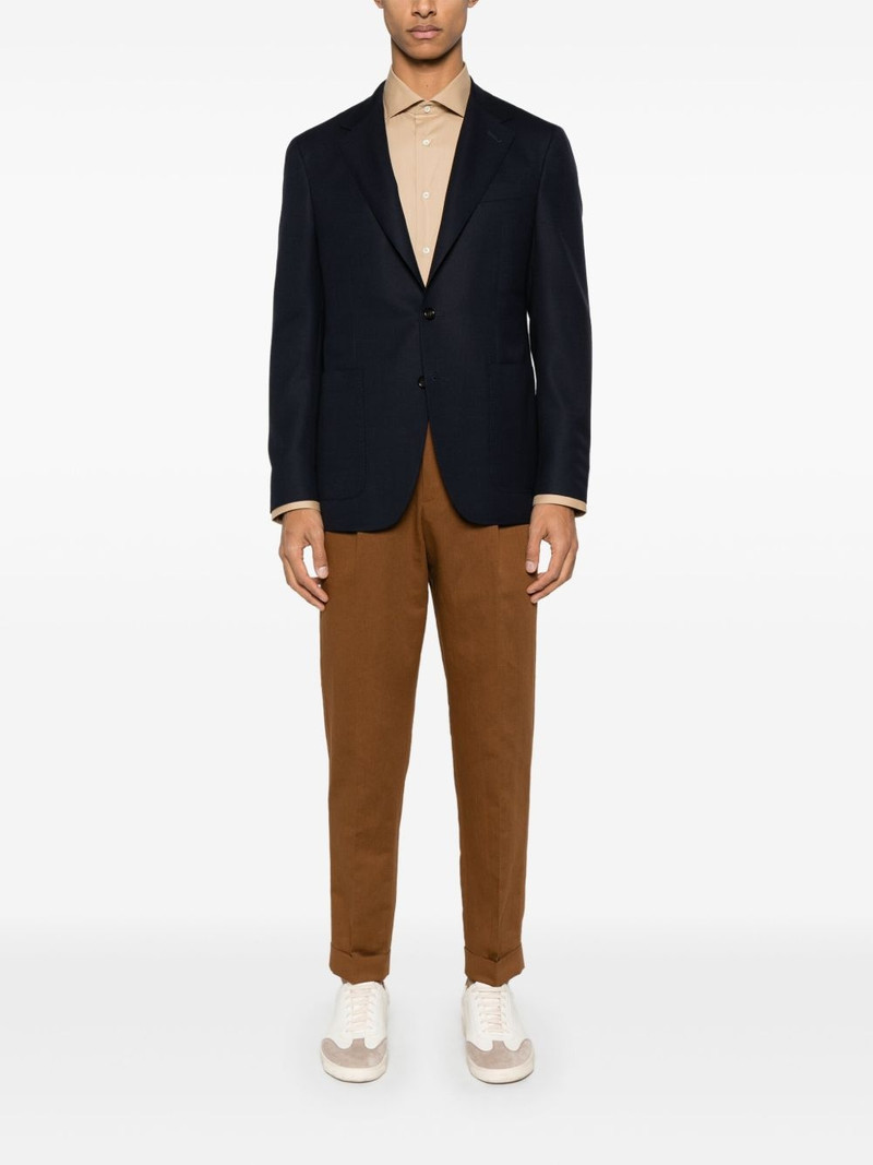Canali fitted fine knit blazer outlook