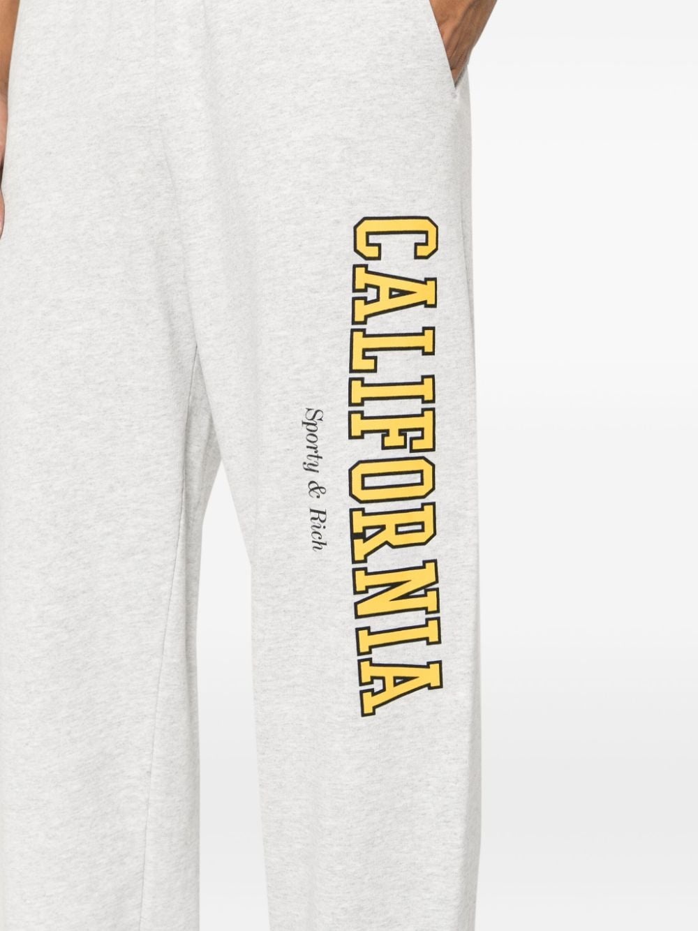 text-print cotton-blend pants - 6