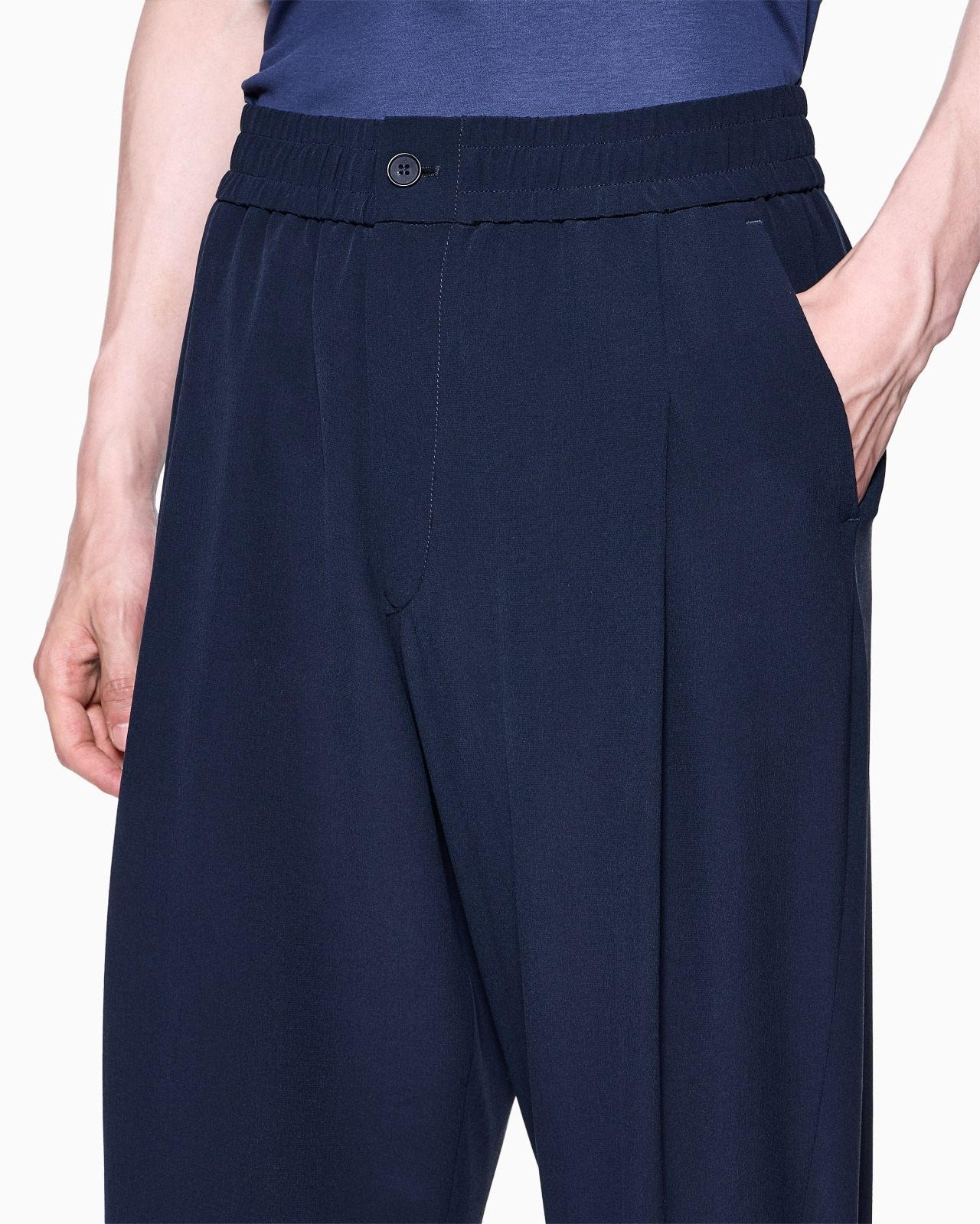 SILK CRÊPE FLAT-FRONT TROUSERS - 5