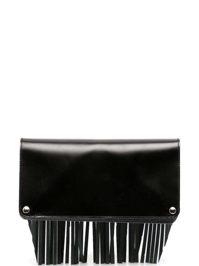 Comme Des Garçons stud-embellished fringed leather wallet outlook
