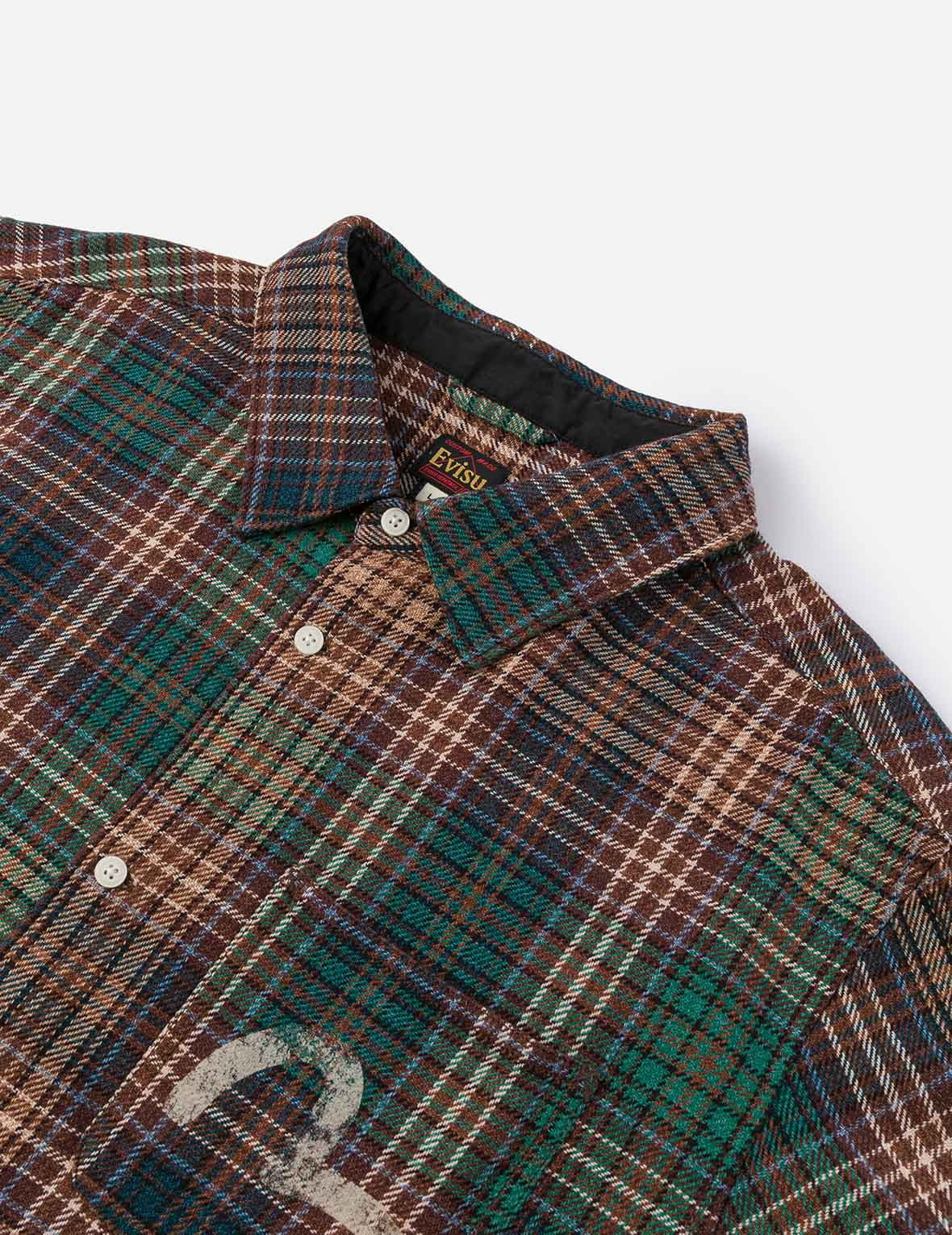 Seagull Print Regular Fit Flannel Check Shirt - 8