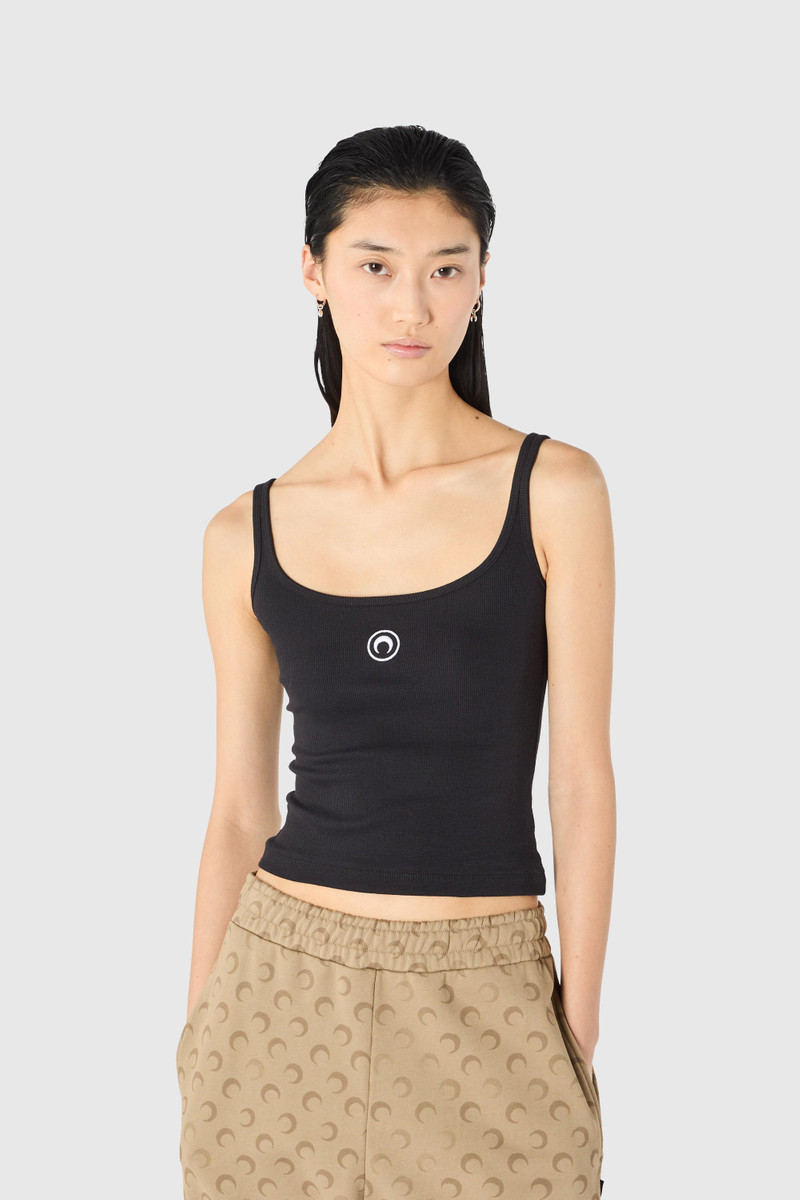 Marine Serre MOON LOGO RIBBED JERSEY CROPPED TANK TOP outlook
