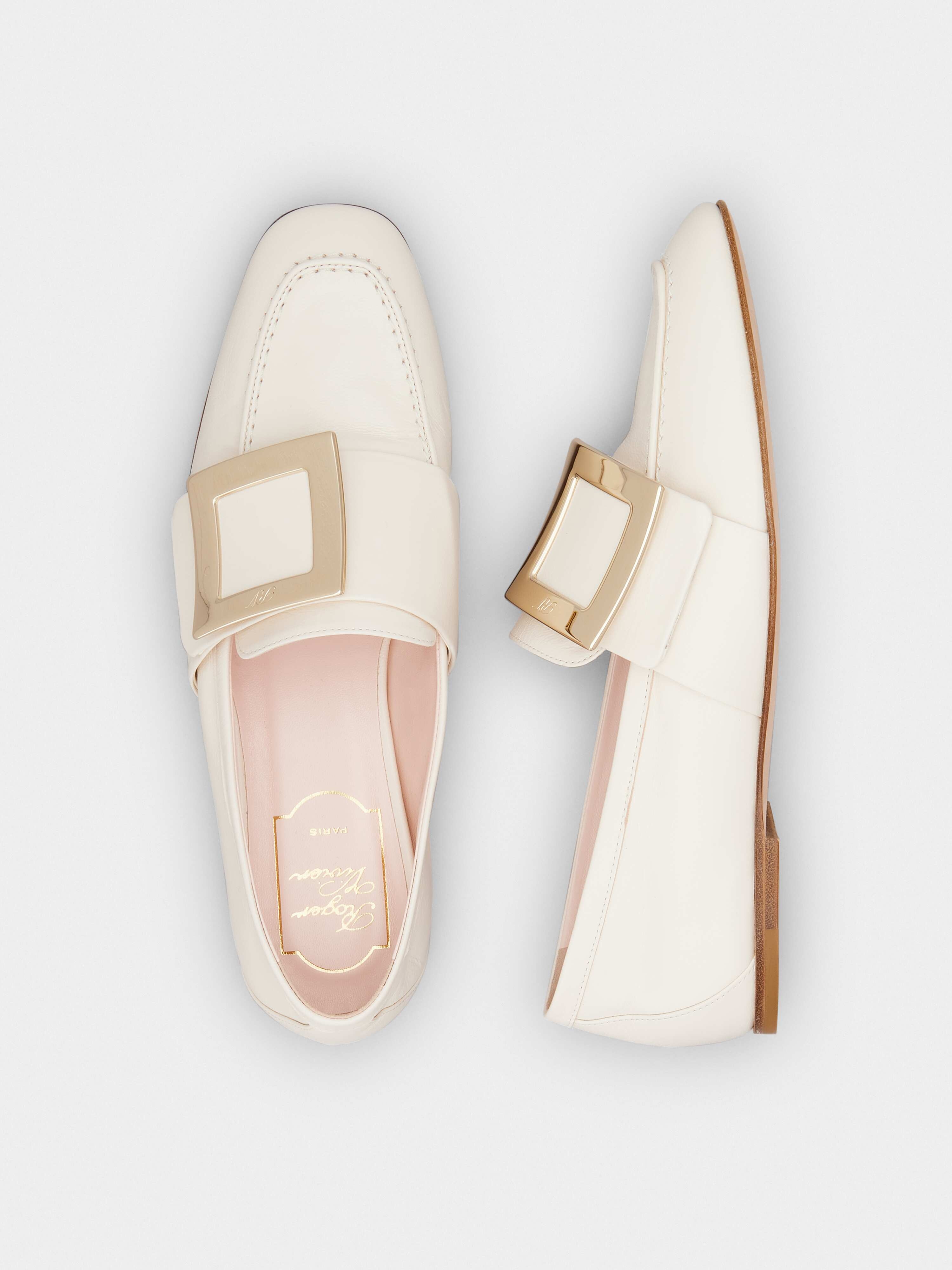 Soft Metal Buckle Loafers in Leather - 4