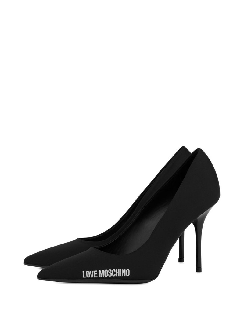 Moschino logo-print pumps outlook
