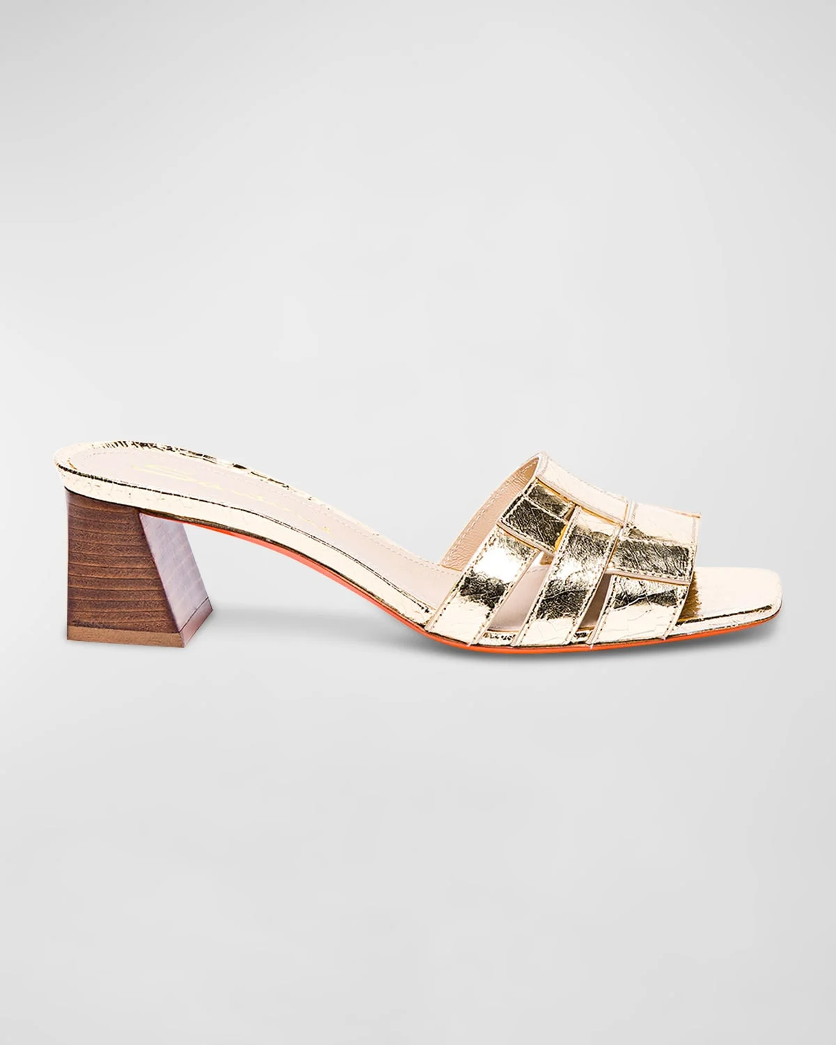 Venere Metallic Block-Heel Mule Sandals - 1