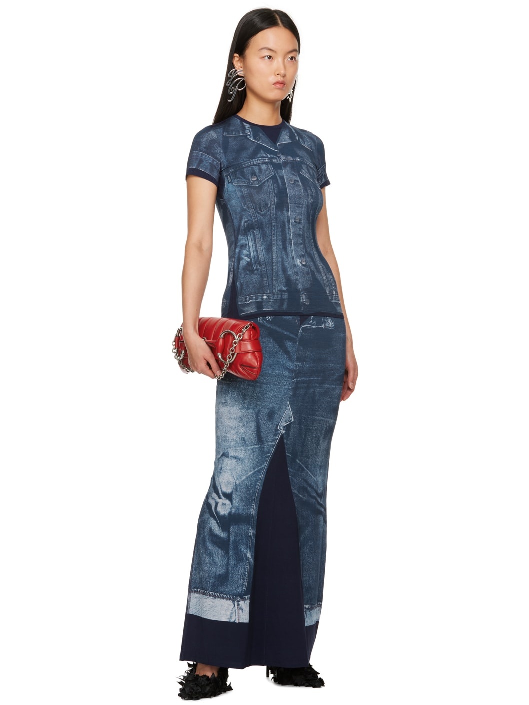 Blue Trompe L'œil T-Shirt - 4