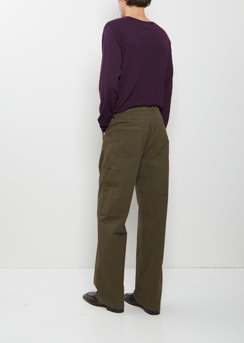 Dries Van Noten Pickerbys Stretch Cotton Pants — Khaki outlook