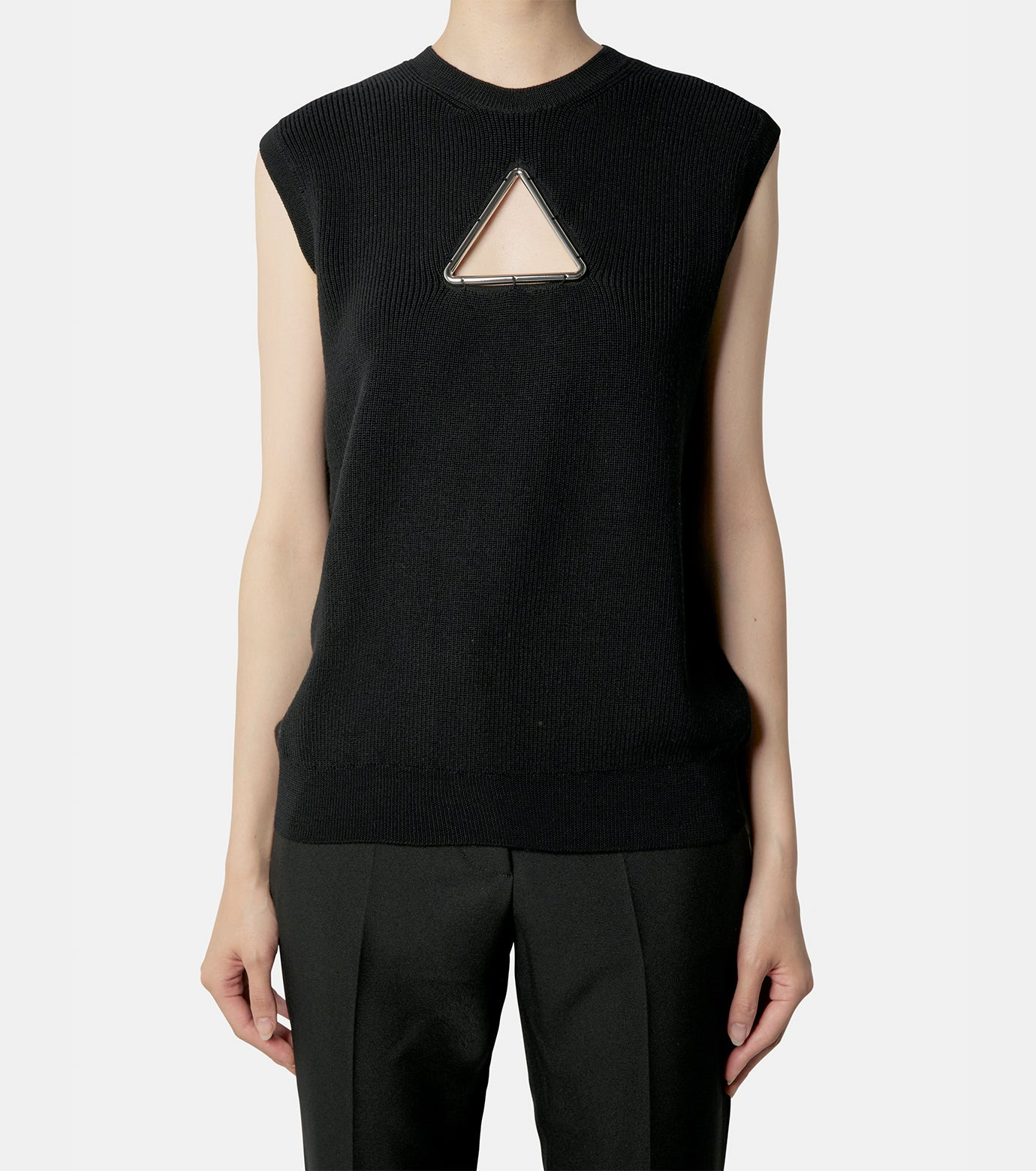 Triangle Sless Knitted Sweater - 2