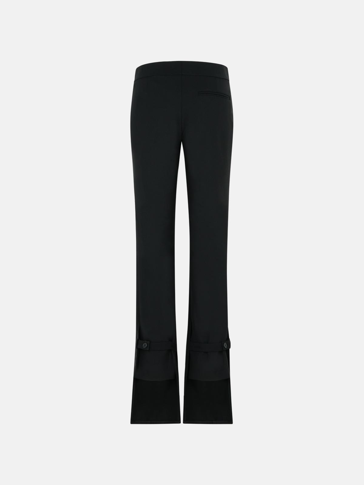 BLACK WOOL BLEND PANTS - 3