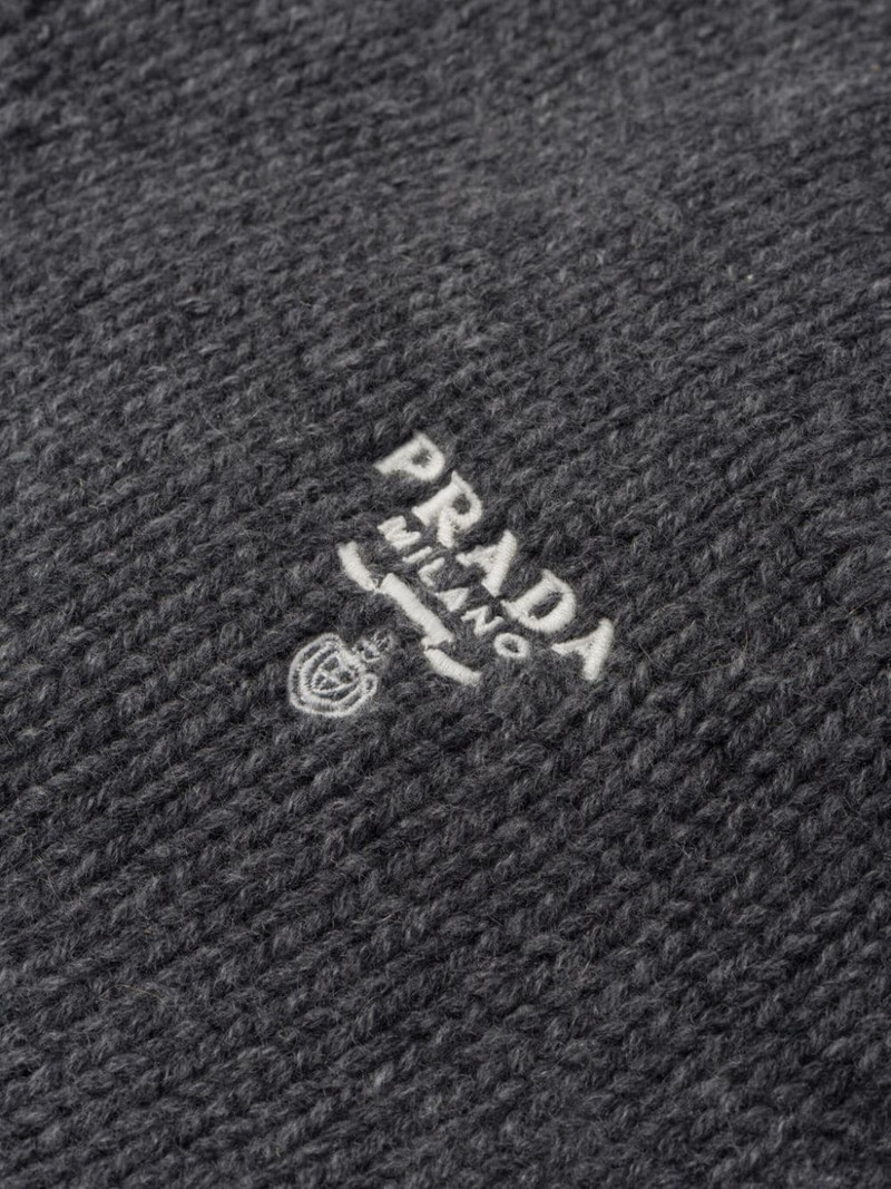 Prada logo-embroidered cashmere dickey outlook