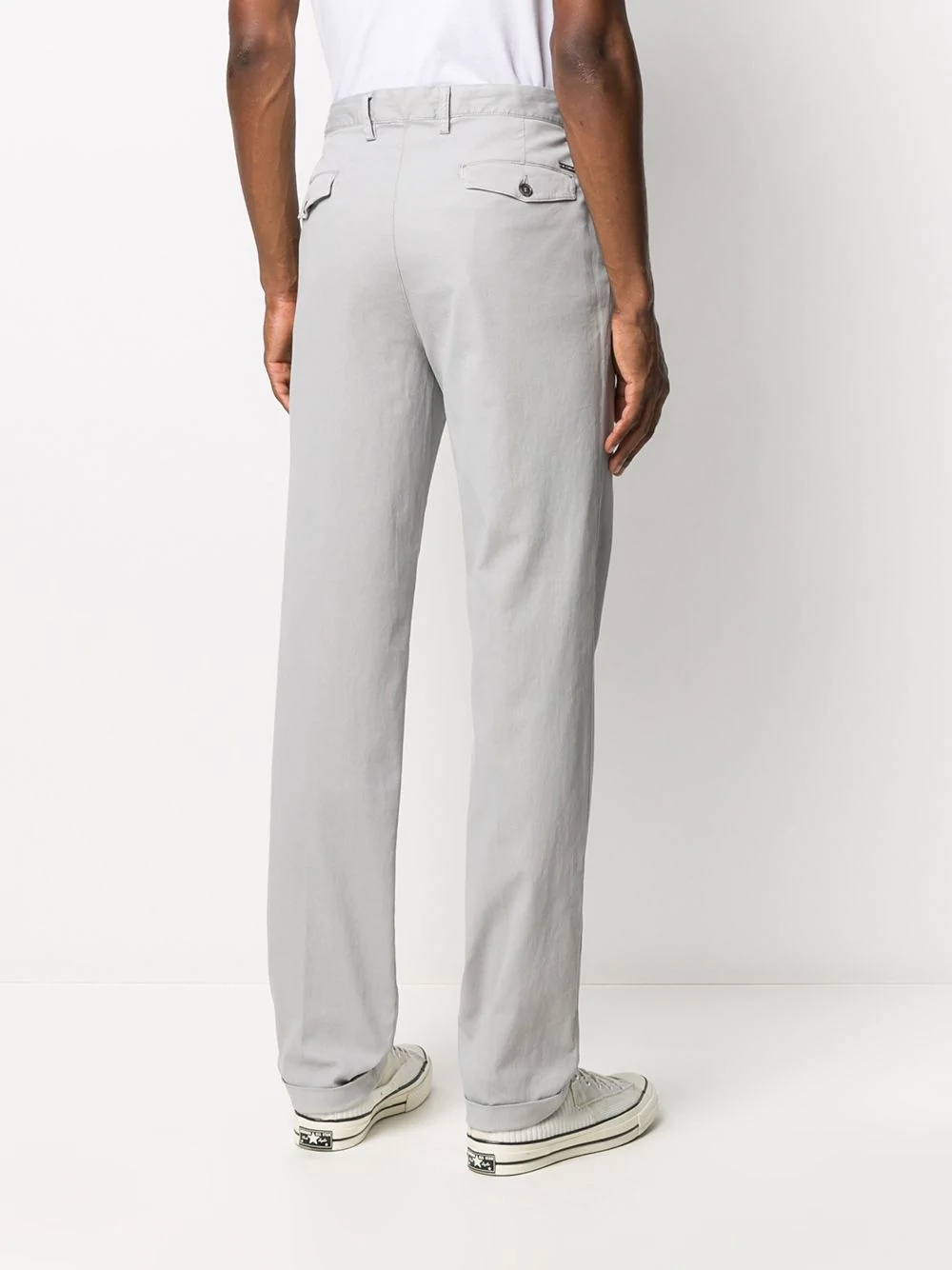 straight-leg cuffed trousers - 4