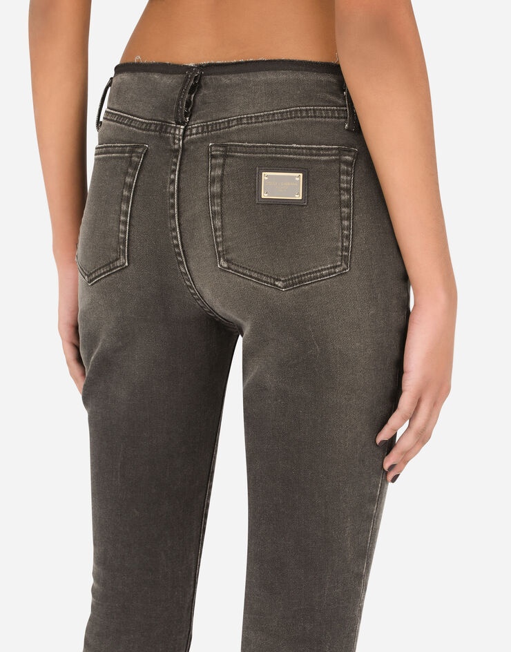 Cotton jeans with raw-cut waistband - 5