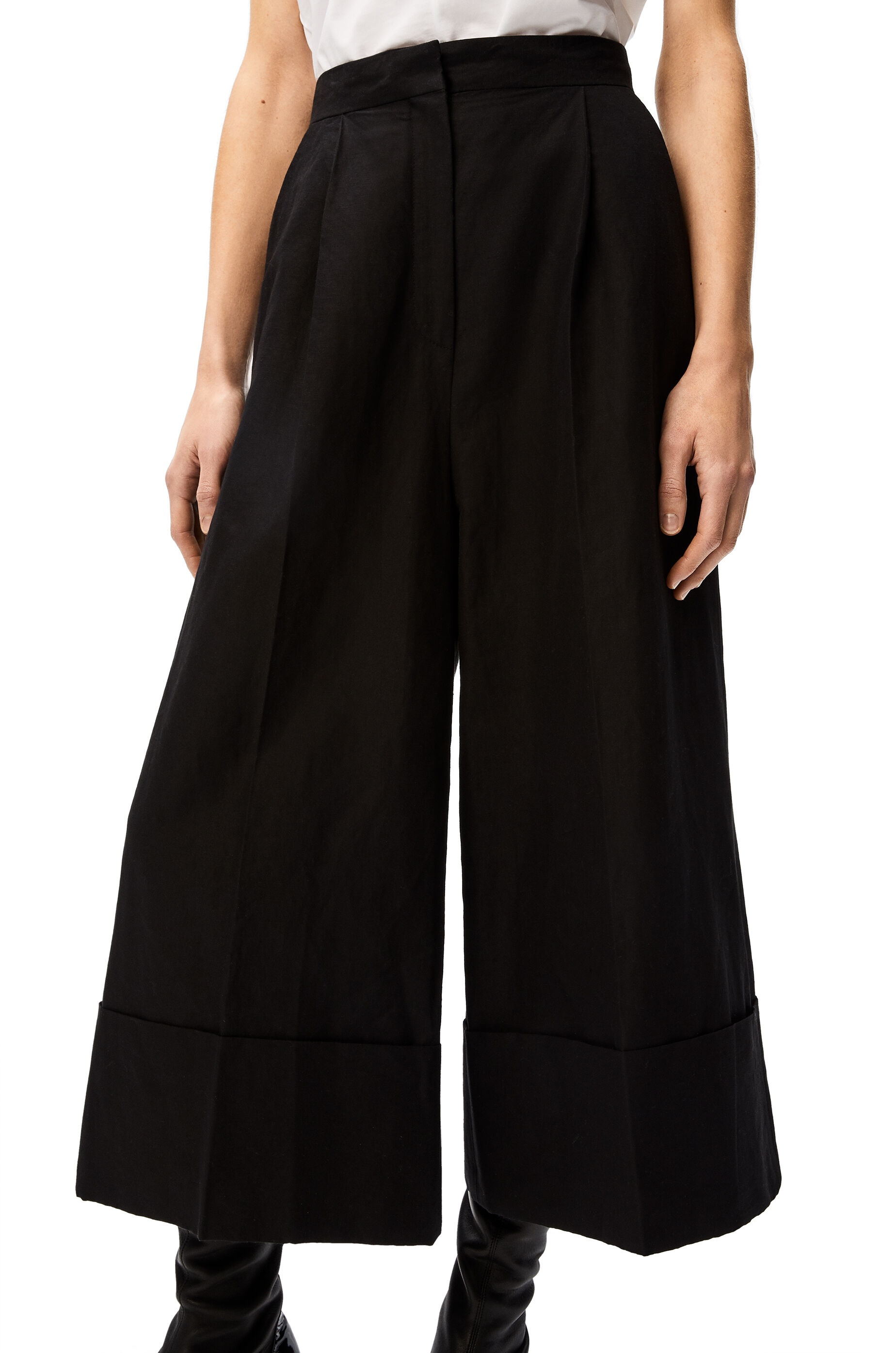 Culotte trousers in cotton and linen - 5