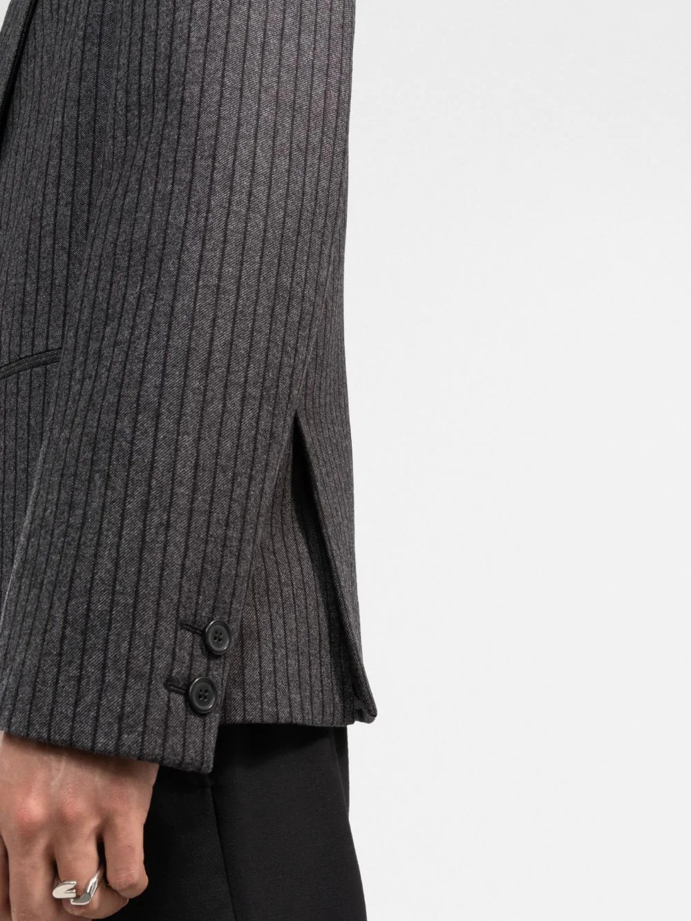 striped double-breasted blazer - 5