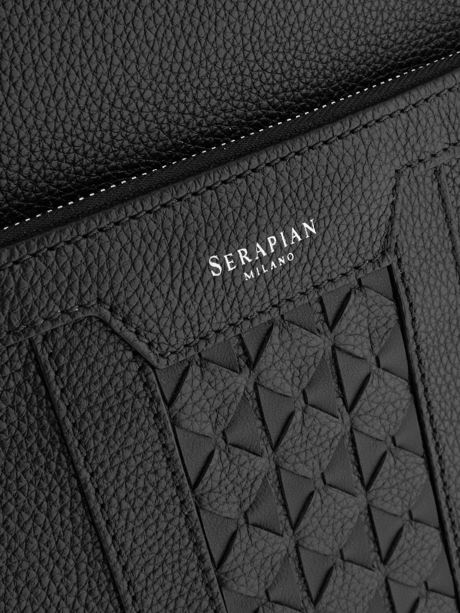 Full-Grain Leather Backpack Black - 4