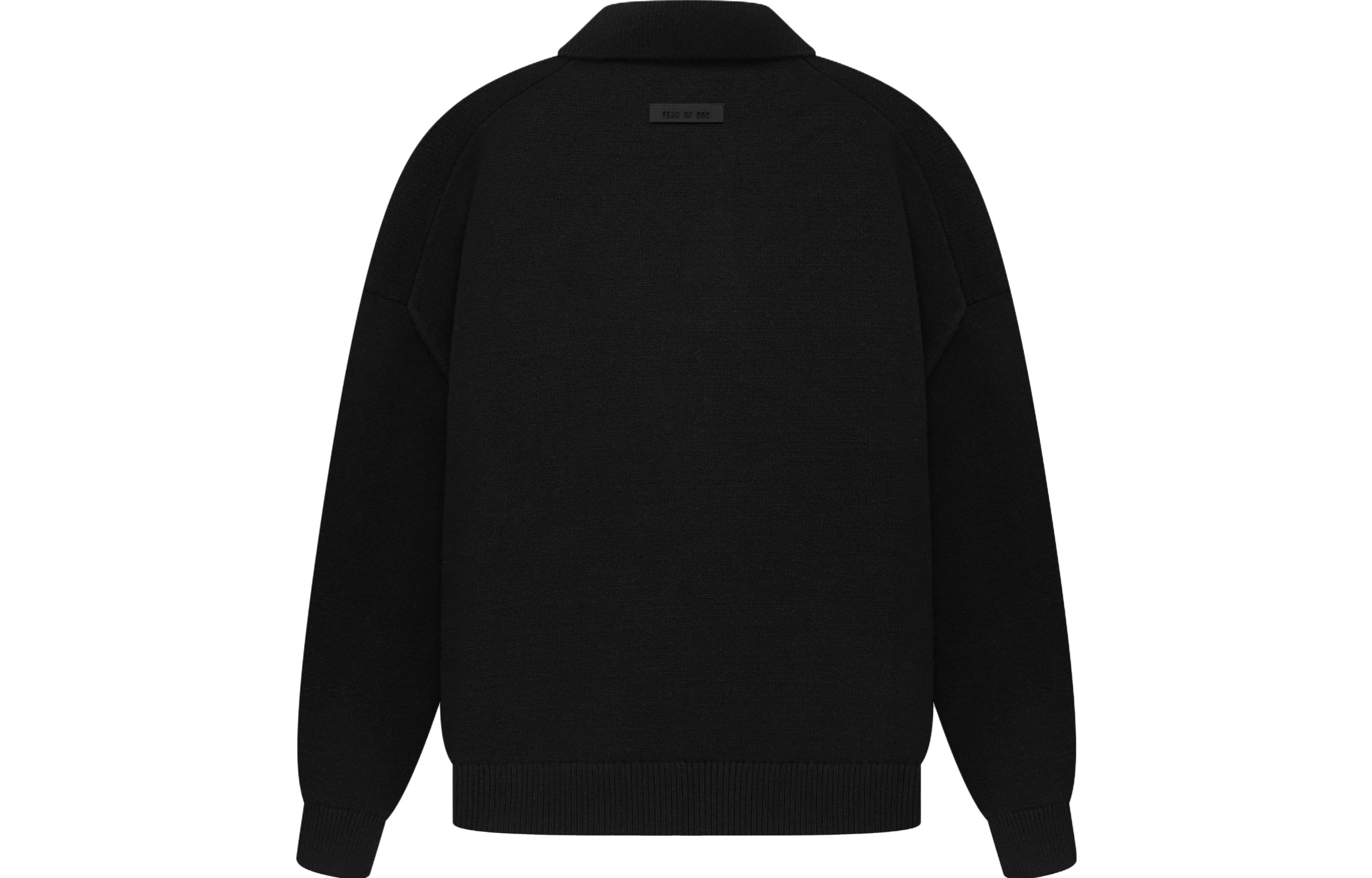 Fear of God Essentials The Black Collection Knit Polo Shirt 'Jet Black' 192SP232180F - 3