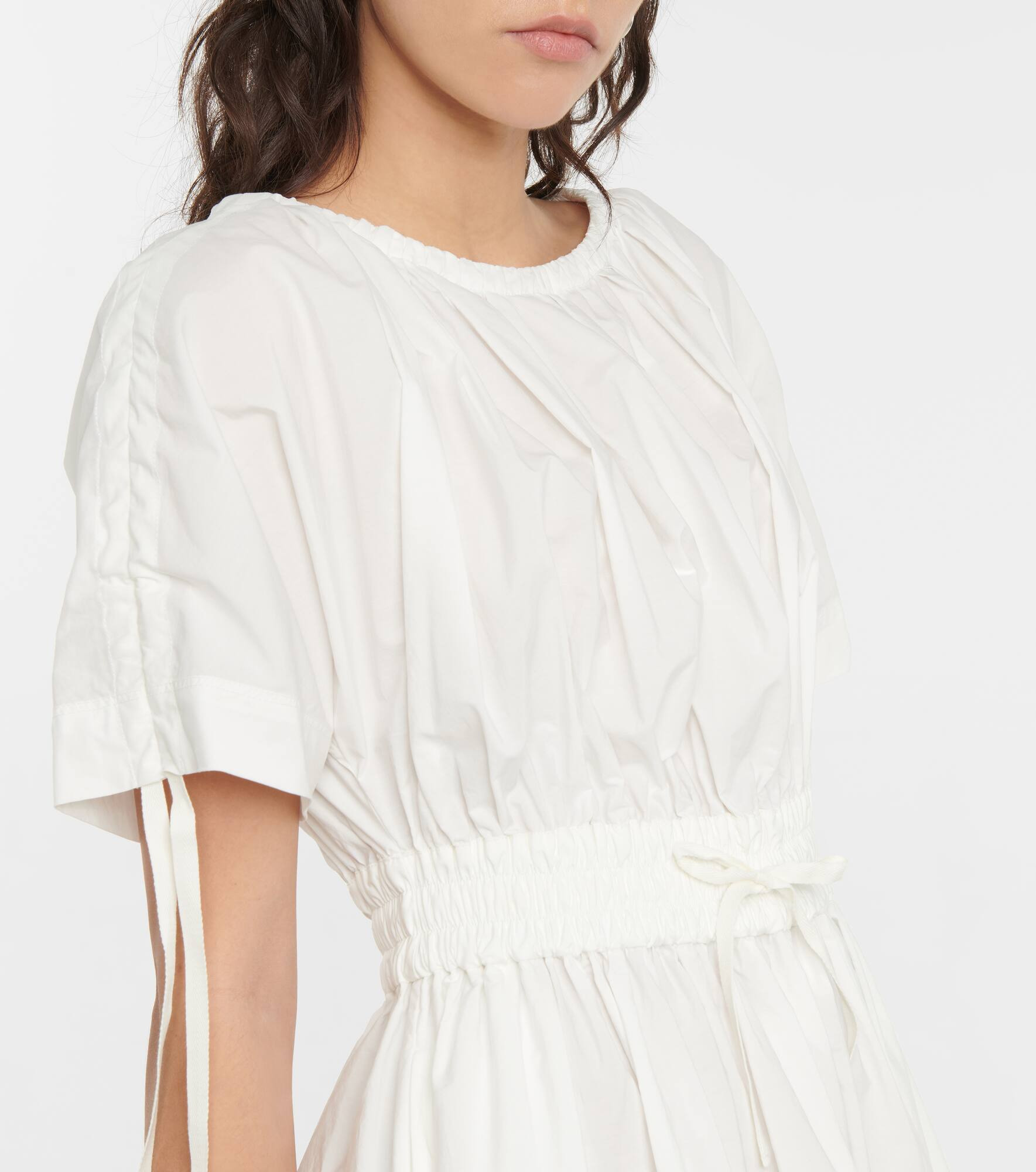 Cotton gabardine and nylon midi dress - 4
