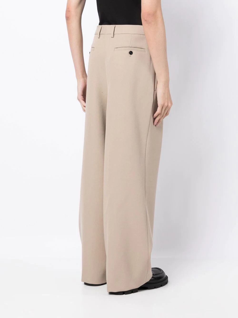 virgin wool wide-leg trousers - 4