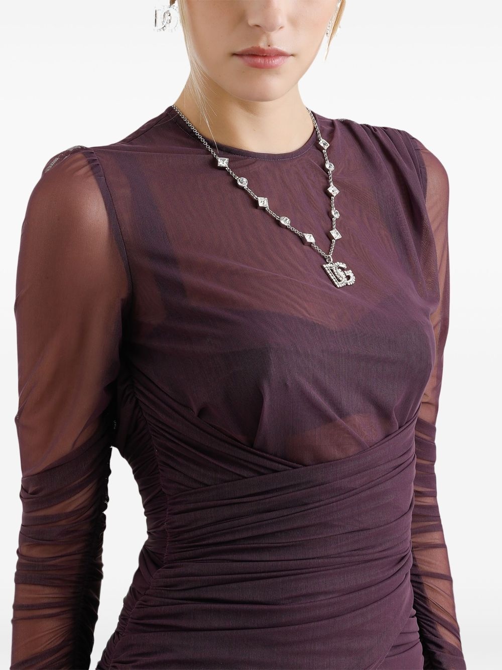 draped-detail mini dress - 4