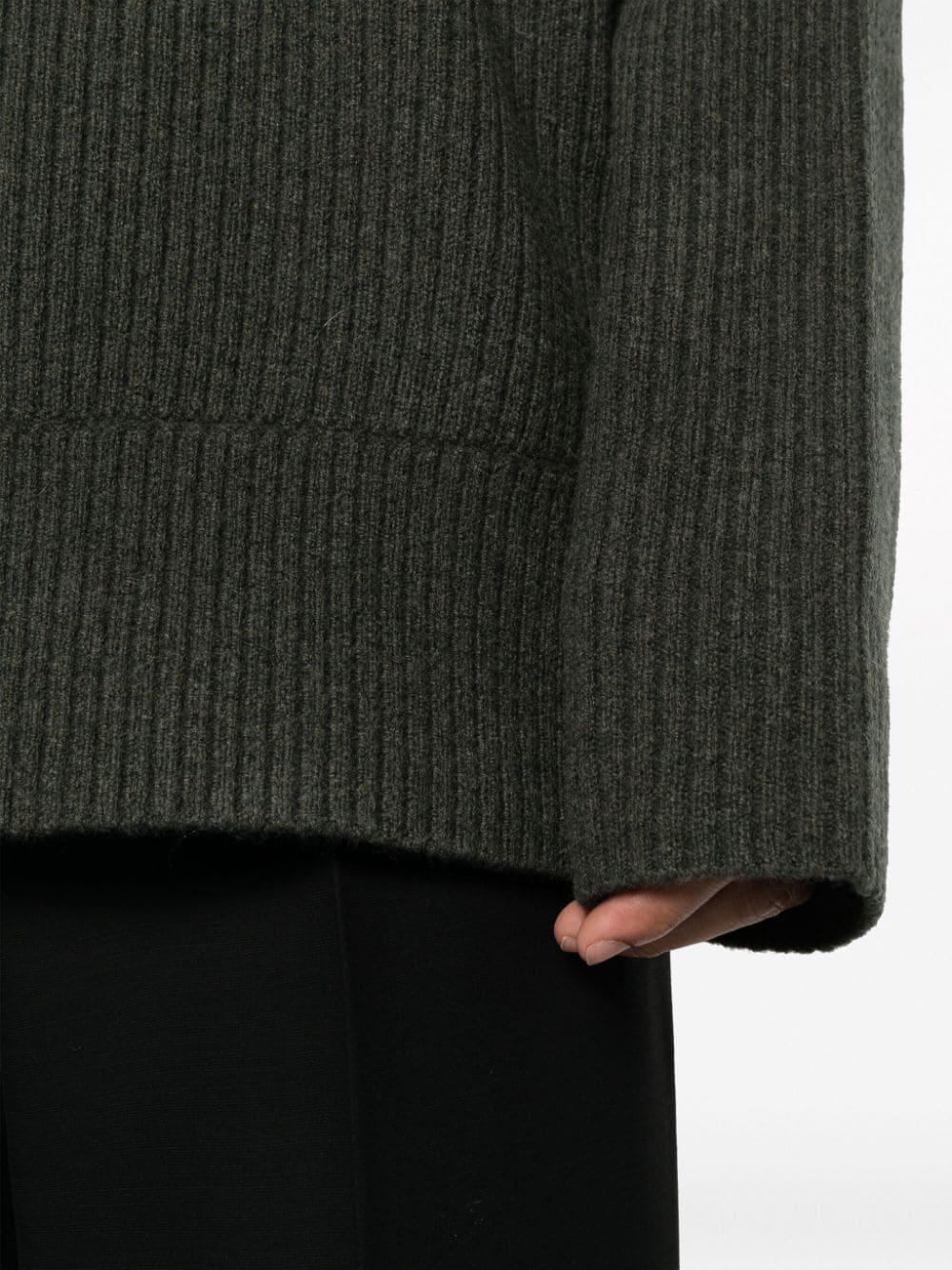 ribbed-knit wool crew-neck jumper - 5