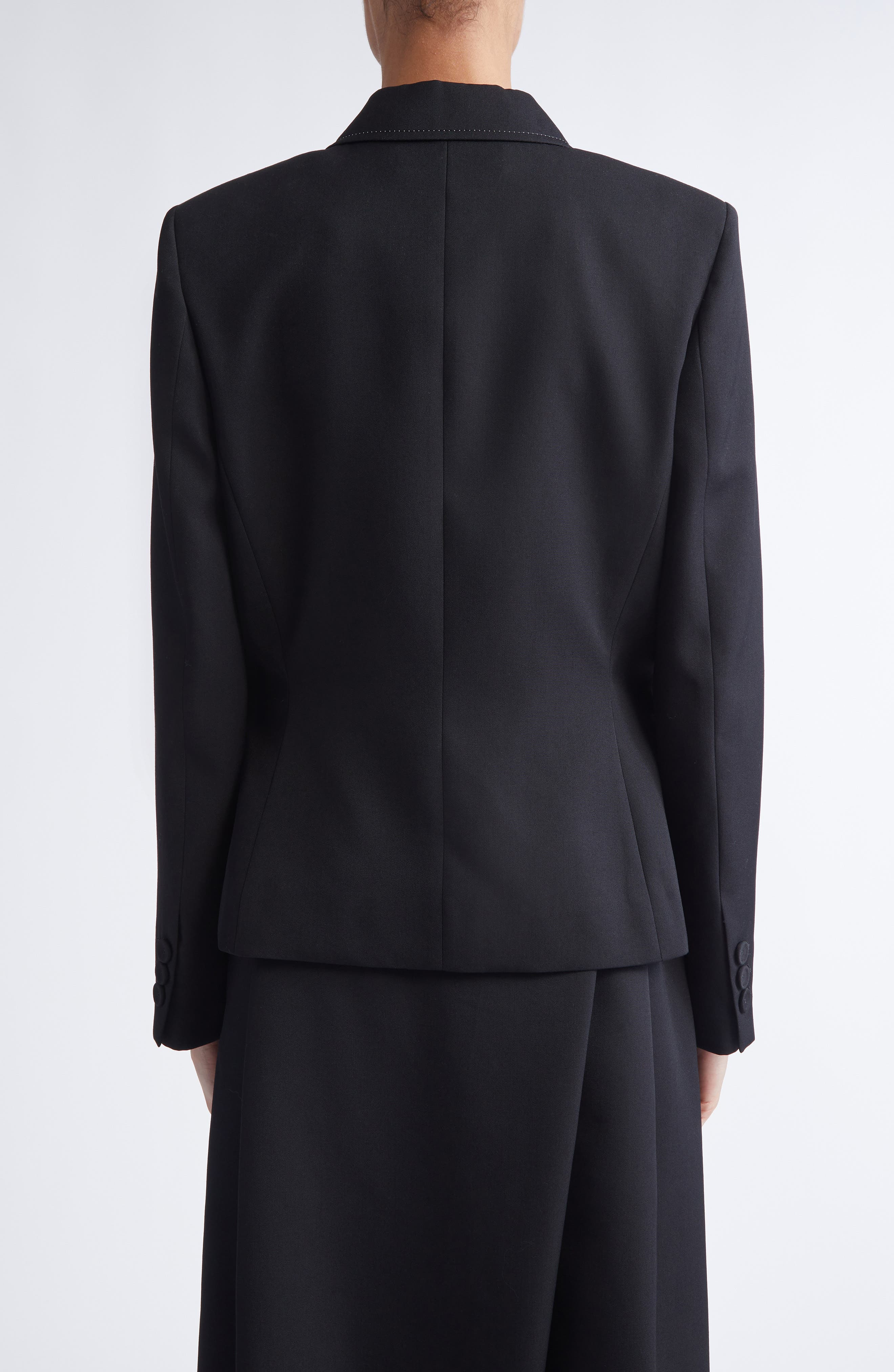 Marni Classic Lined Virgin Wool Jacket with Accentuated Waist in Black at Nordstrom - 3