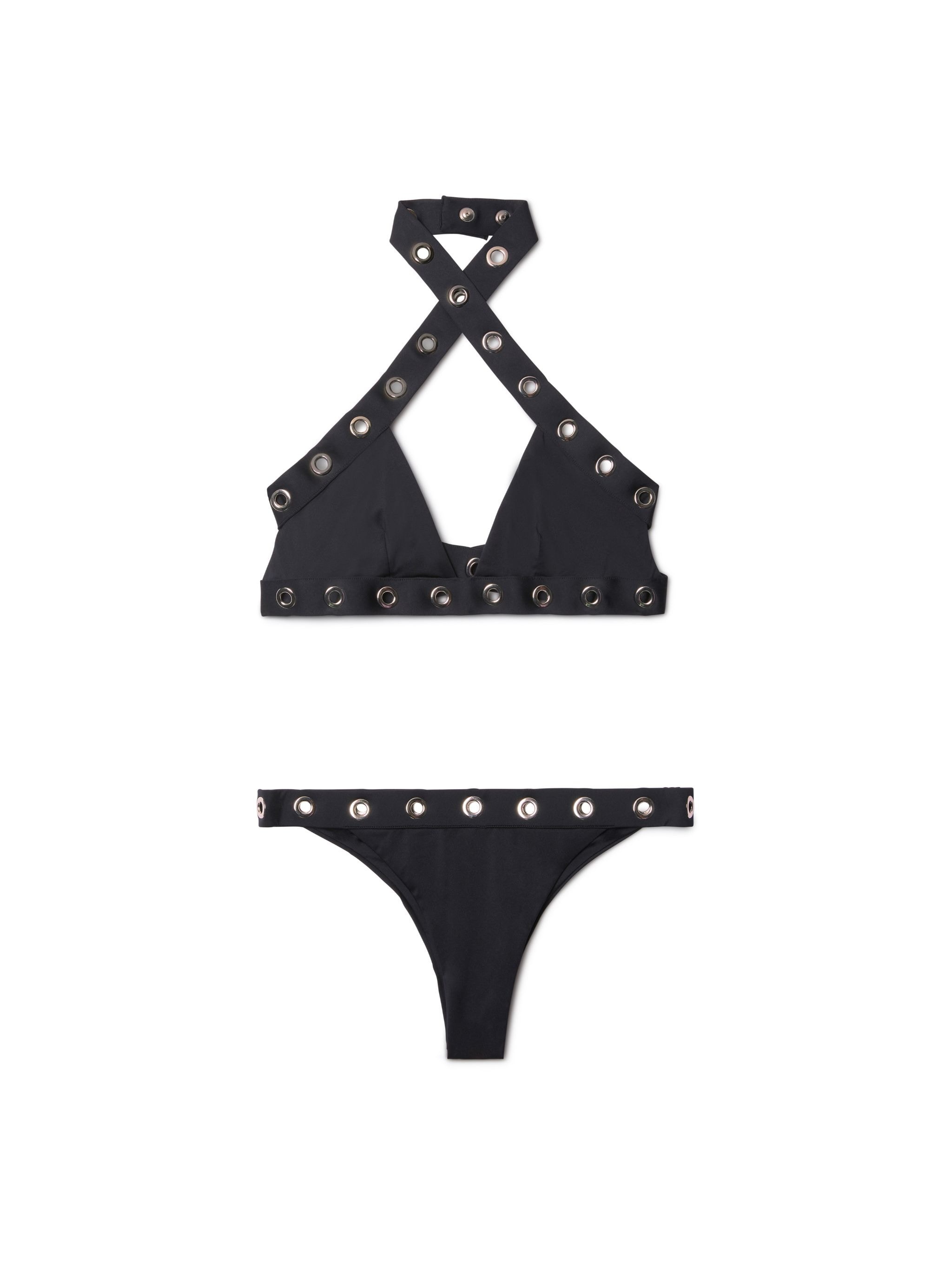 Eyelet Cross Bikini - 4