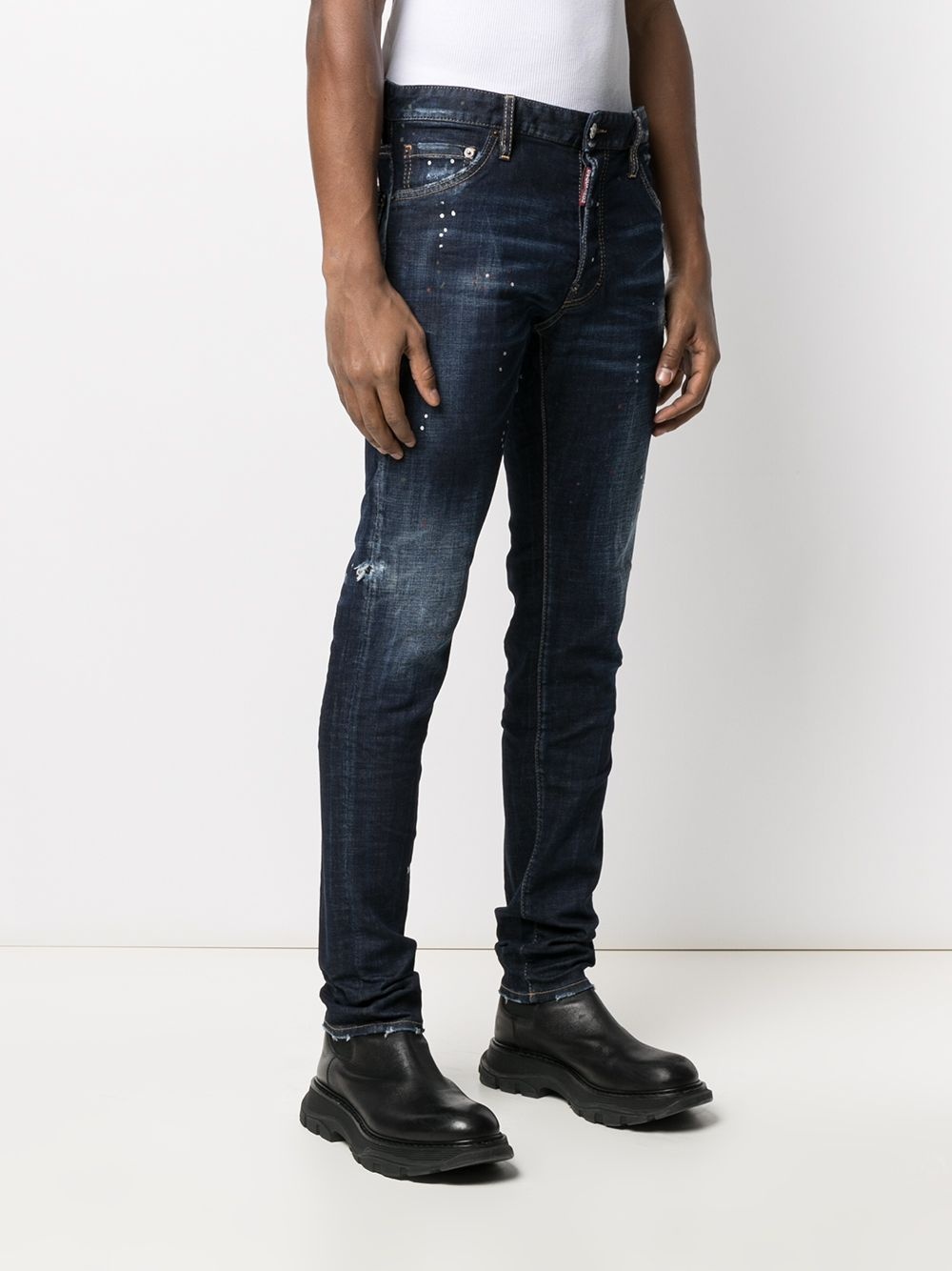 distressed-effect high-rise jeans - 3