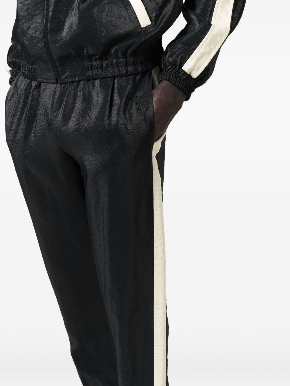 side-stripe tapered trousers - 5
