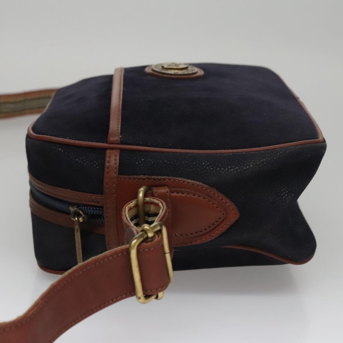 Burberry Shoulder Bag Suede Navy - 5
