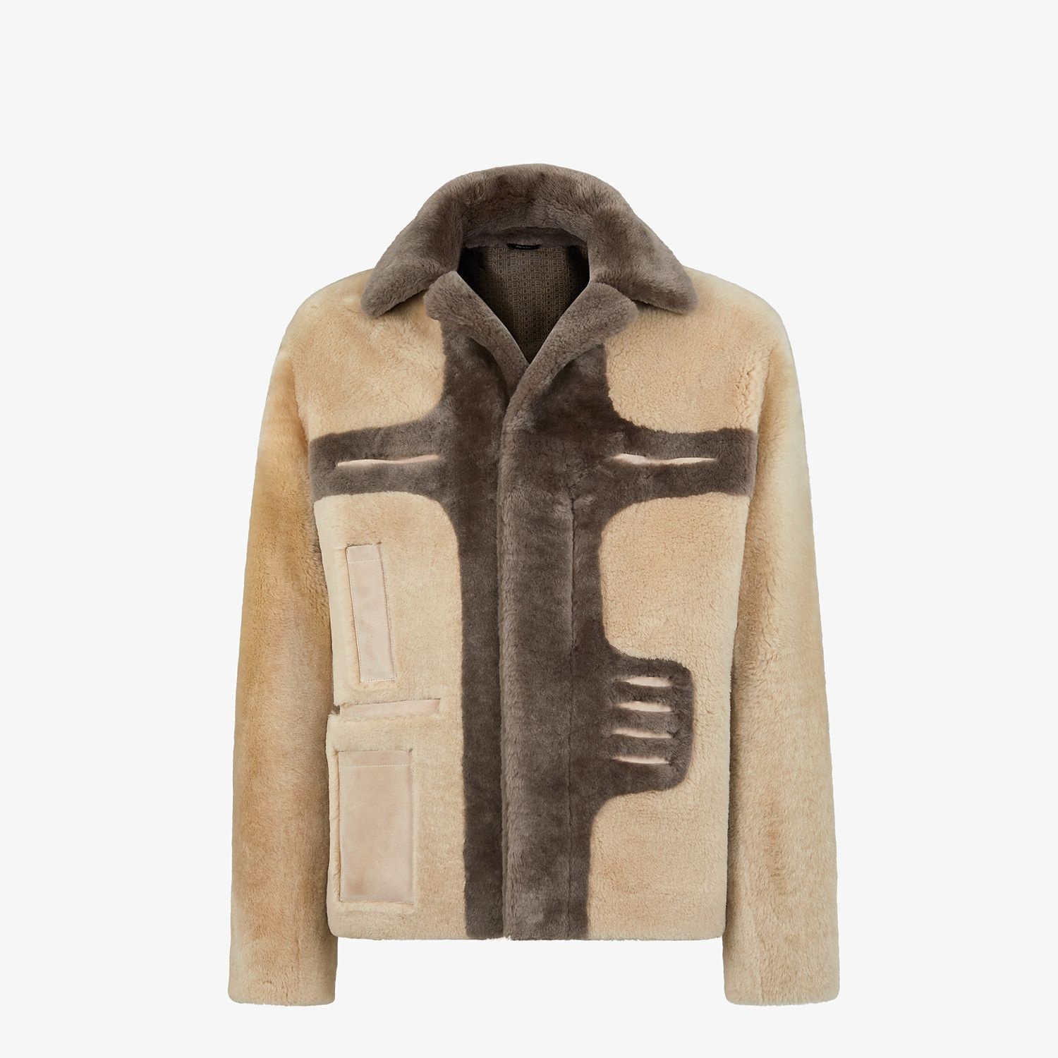 Beige shearling jacket - 1