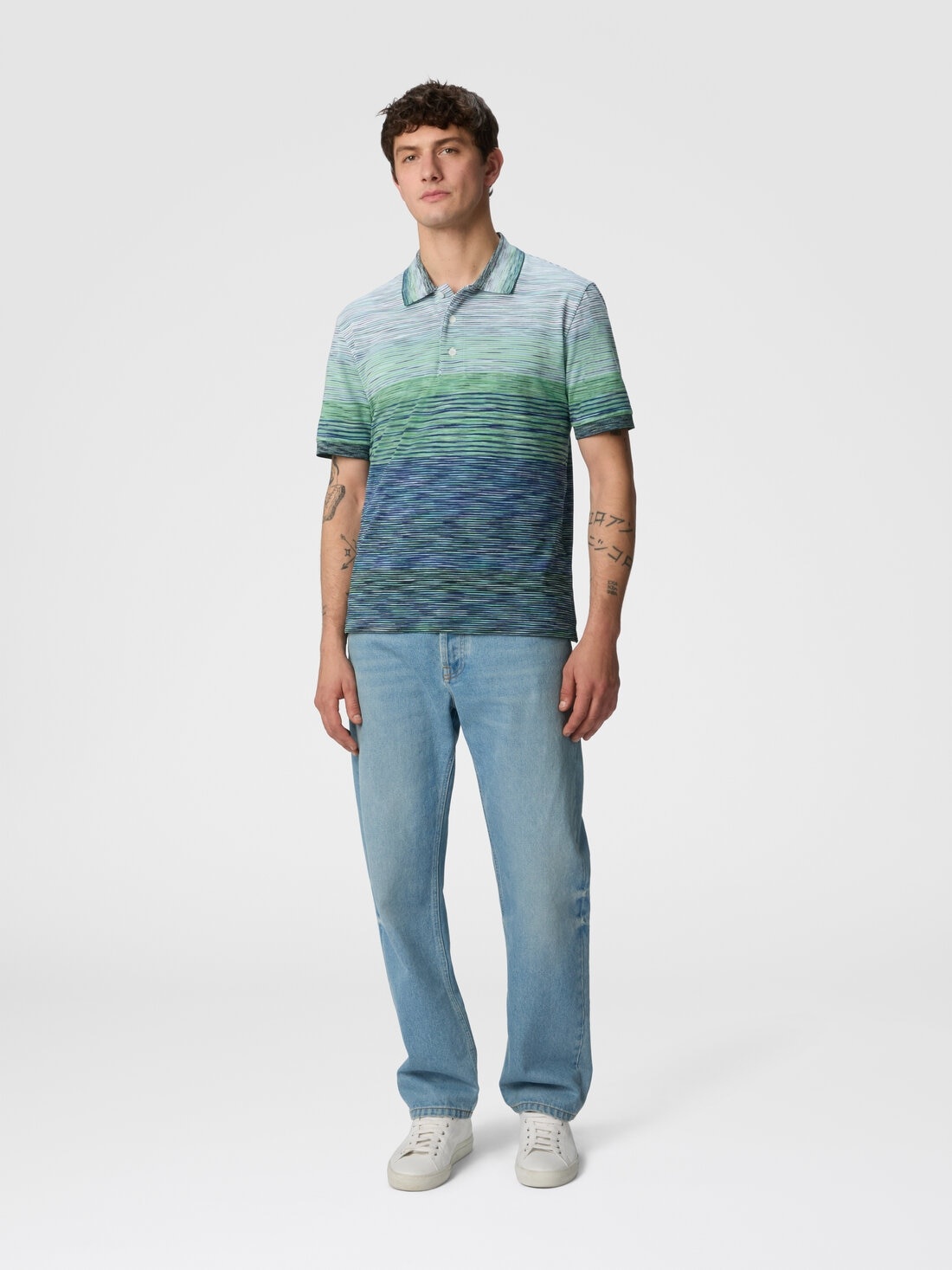 Polo shirt in shaded slub cotton piqué - 2