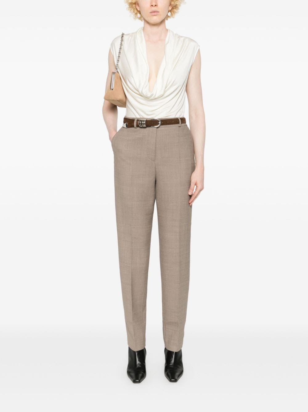 mélange-effect trousers - 2