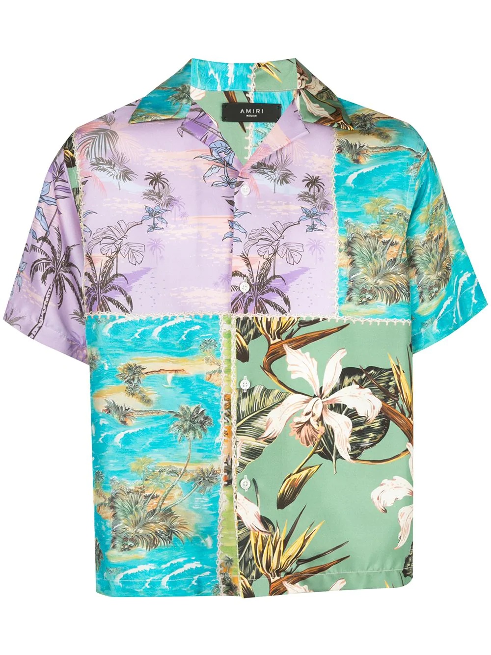 Hawaiian satin patchwork shirt - 1