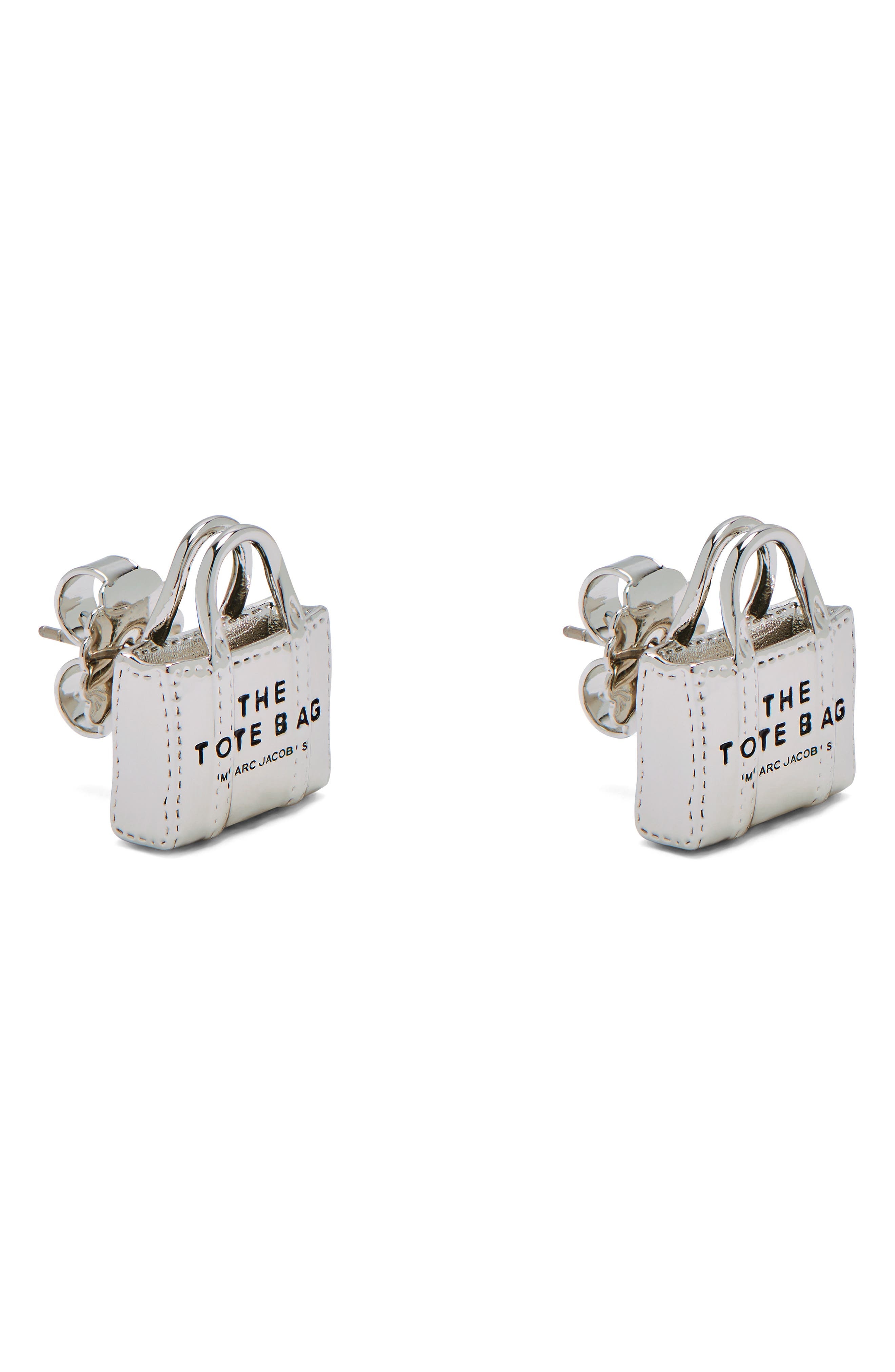Marc Jacobs The Tote Bag Stud Earrings in Light Antique Silver at Nordstrom - 6