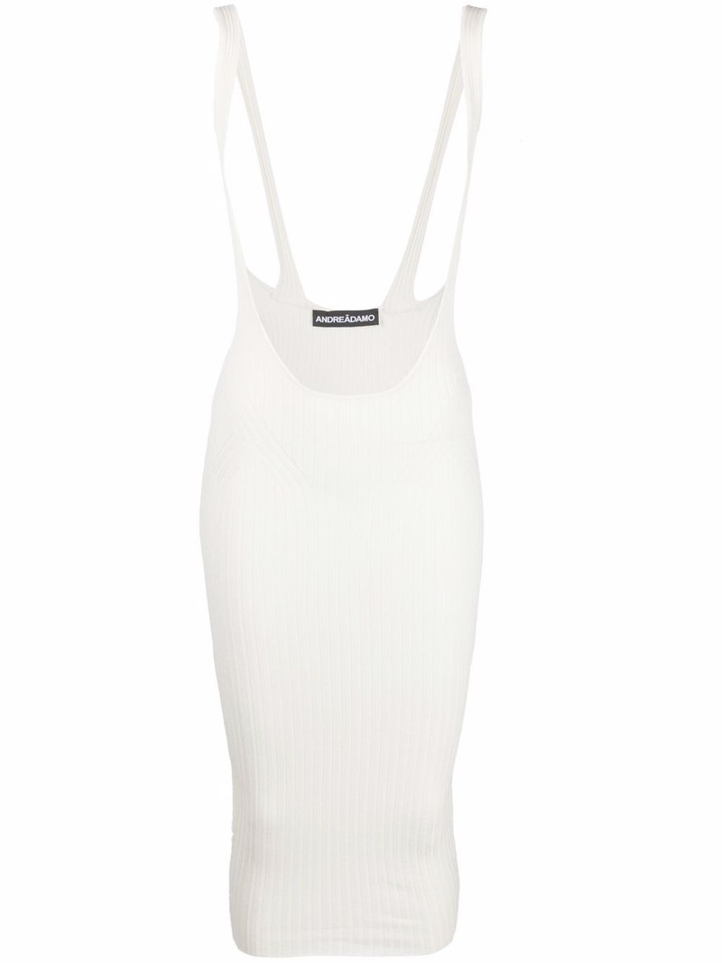 ribbed-knit pinafore skirt 1