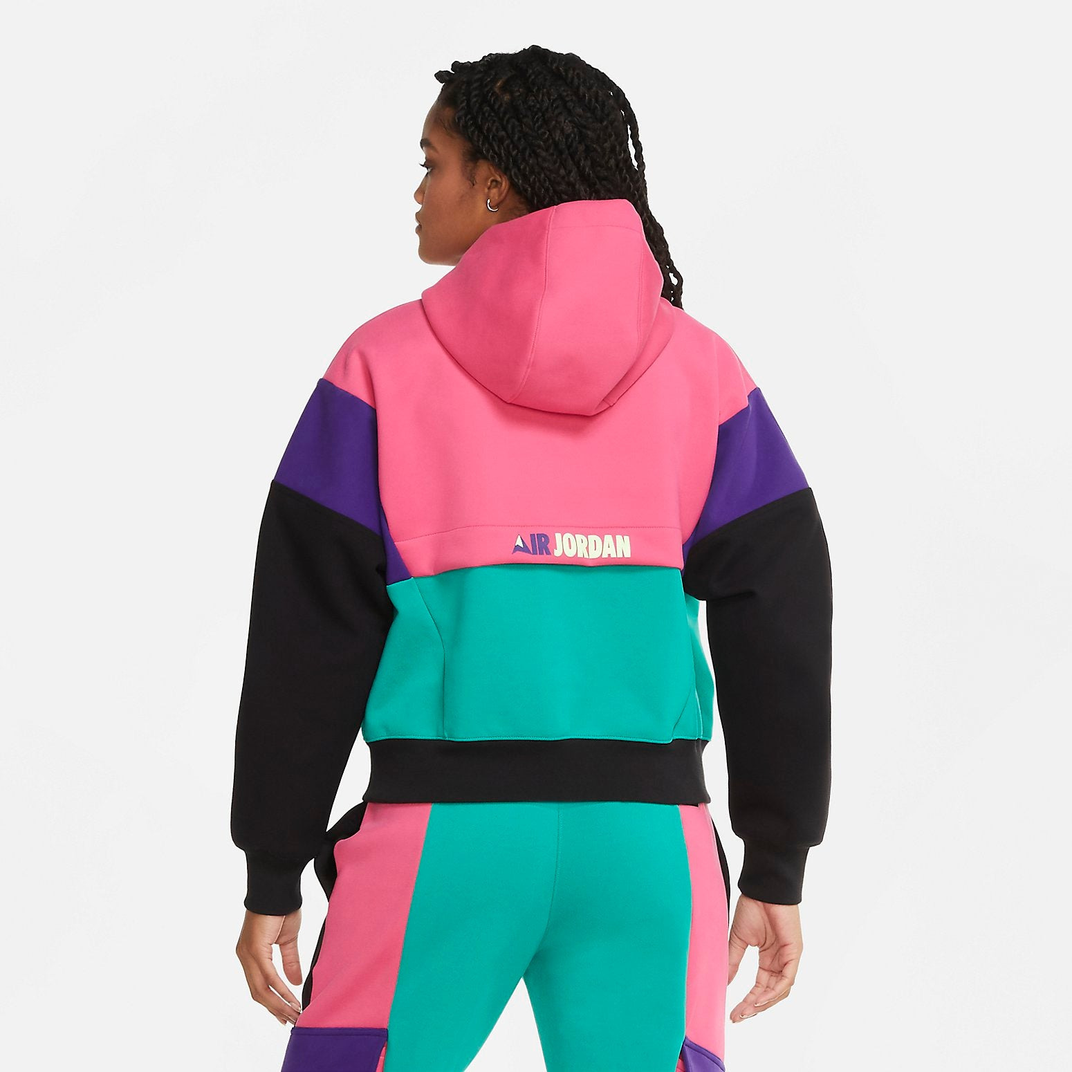 (WMNS) Air Jordan Winter Utility Hoodie 'Pink Green' CW6503-674 - 5