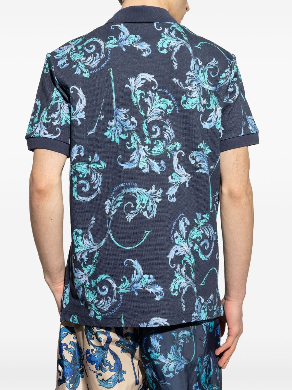 barocco-print polo shirt - 4