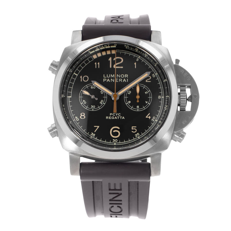 Pre-owned Panerai Luminor 1950 Chronograph Black Dial Men's Watch PAM 00652 - 2