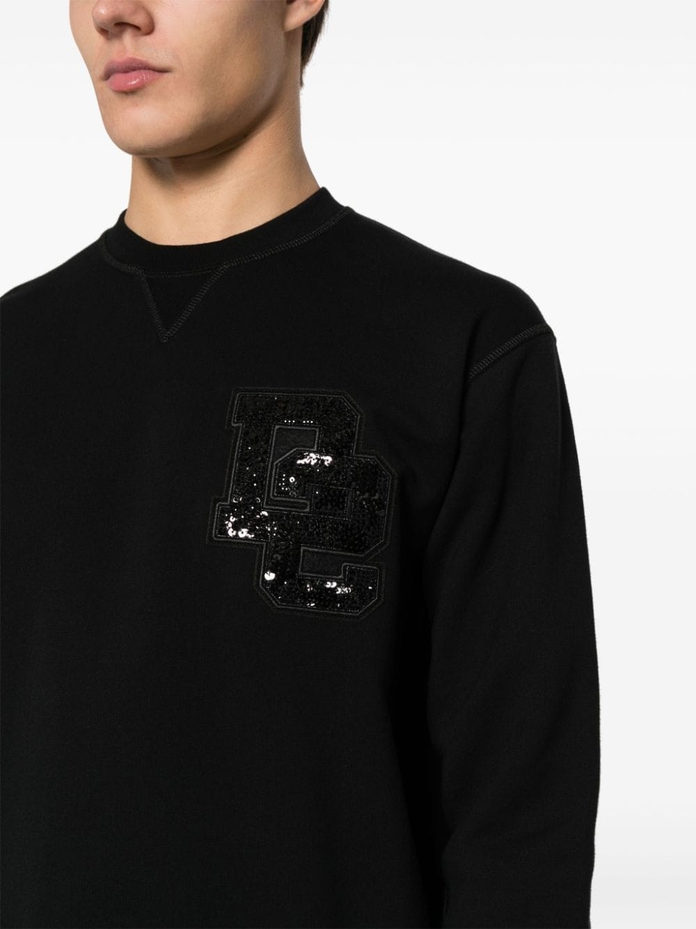 logo-patch cotton sweatshirt - 5