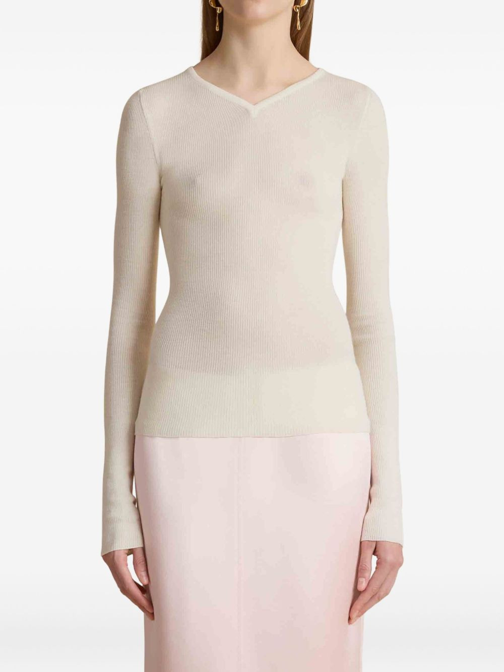 v-neck sweater - 2