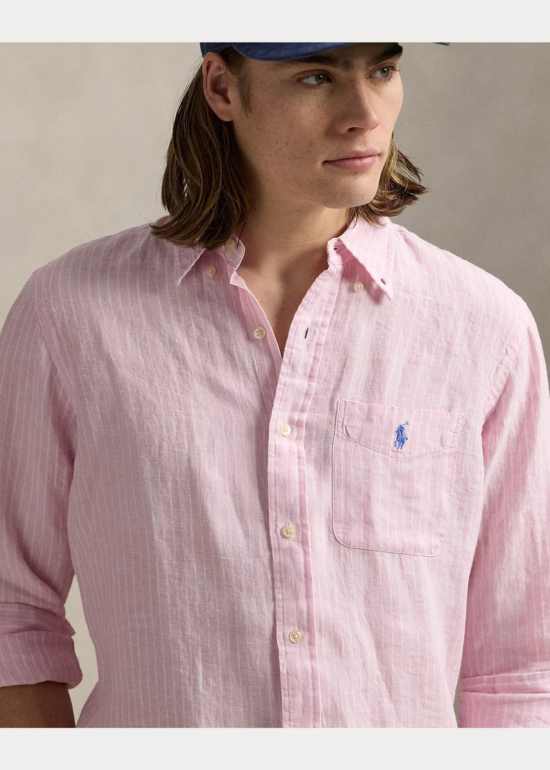 Classic Fit Striped Linen Shirt 5