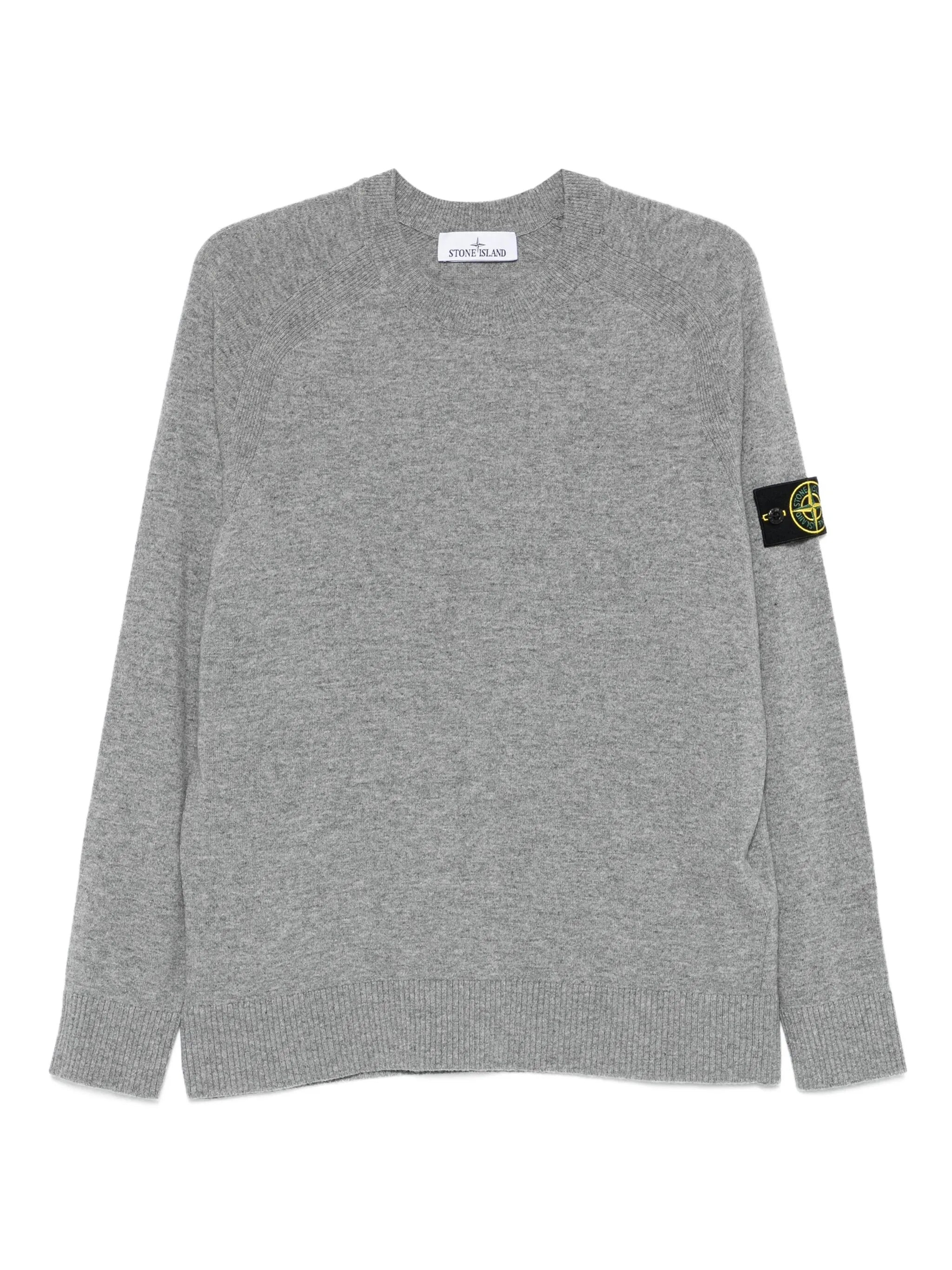 Stone Island 5100045 Logo-appliqué Wool Sweater - 1